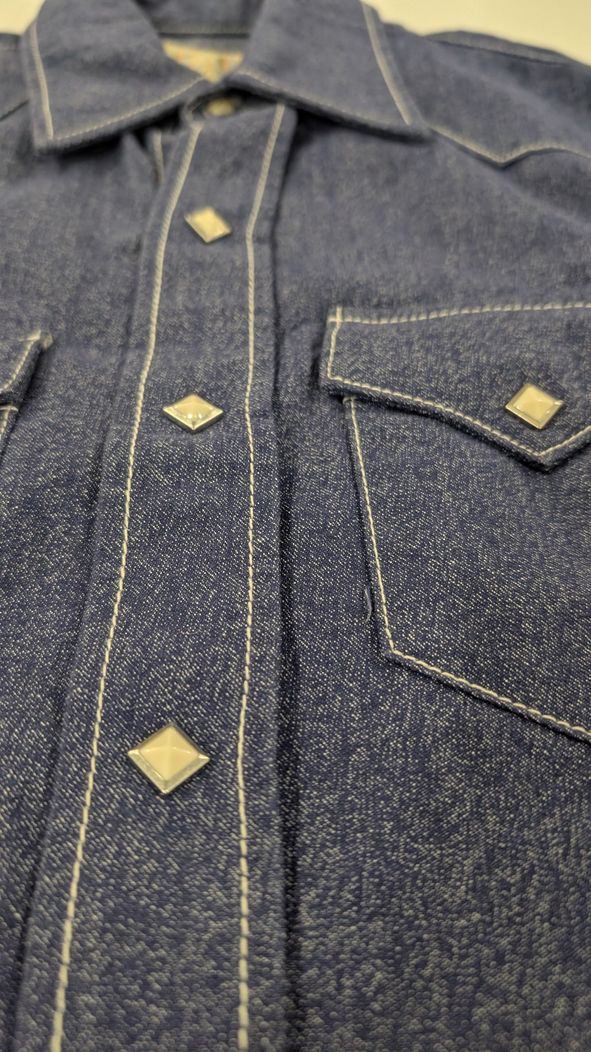WYTHE Wythe Pearlsnap Shirt in Indigo Blue Jasp Cotton USA Made Size US M / EU 48-50 / 2 - 3 Thumbnail