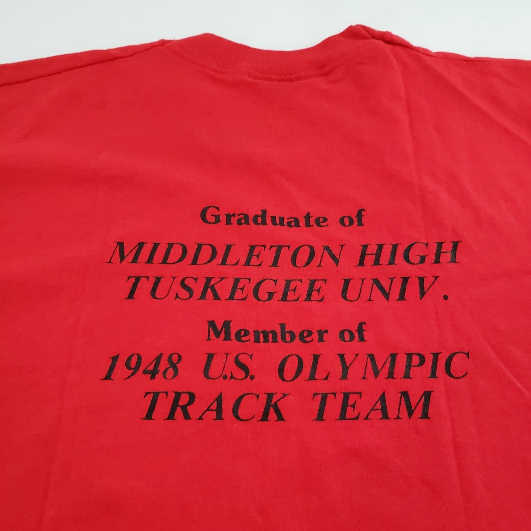Vintage VINTAGE Screen Stars Theresa Manuel Olympic USA 80s Relays Mens T-Shirt Large Red US Size US L / EU 52-54 / 3 - 4 Thumbnail