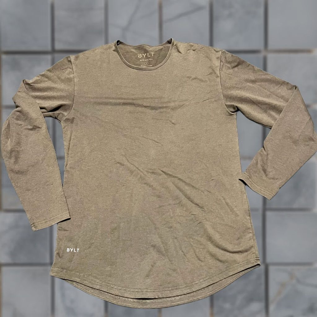 Vintage BYLT Drop Cut Long Sleeve Shirt Mens Small Brown Performance Athletic Pullover Size US S / EU 44-46 / 1 - 1 Thumbnail