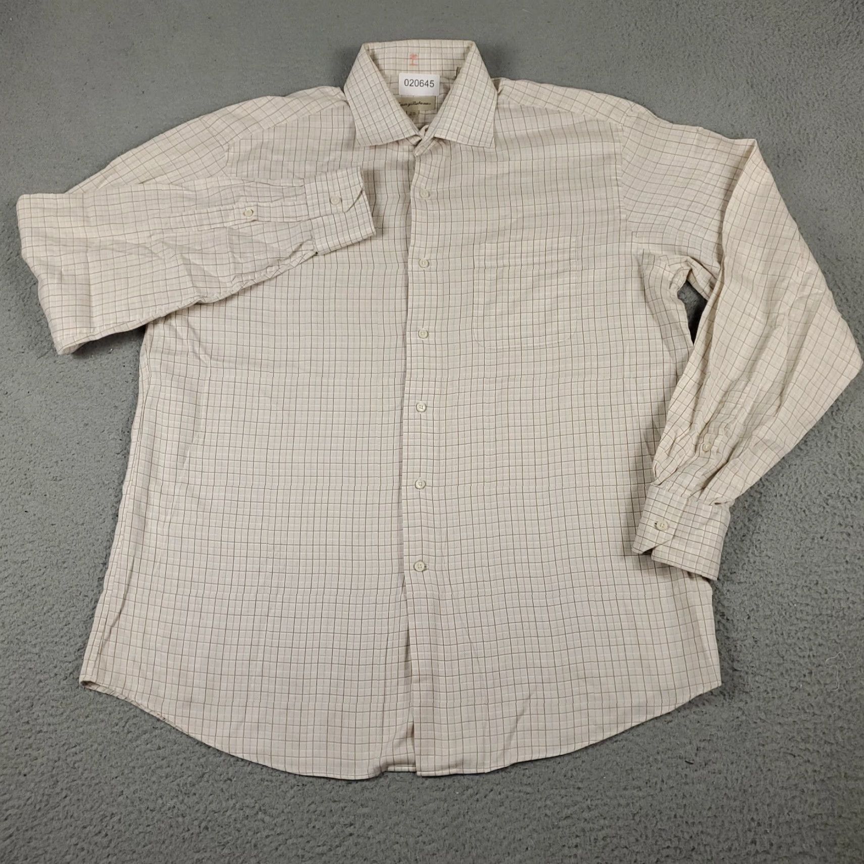 Tommy Bahama Tommy Bahama Shirt Dress Shirt Size 16.5 Beige Check Long Sleeve Button Up Casual Vintage No Size 42R - 2 Thumbnail