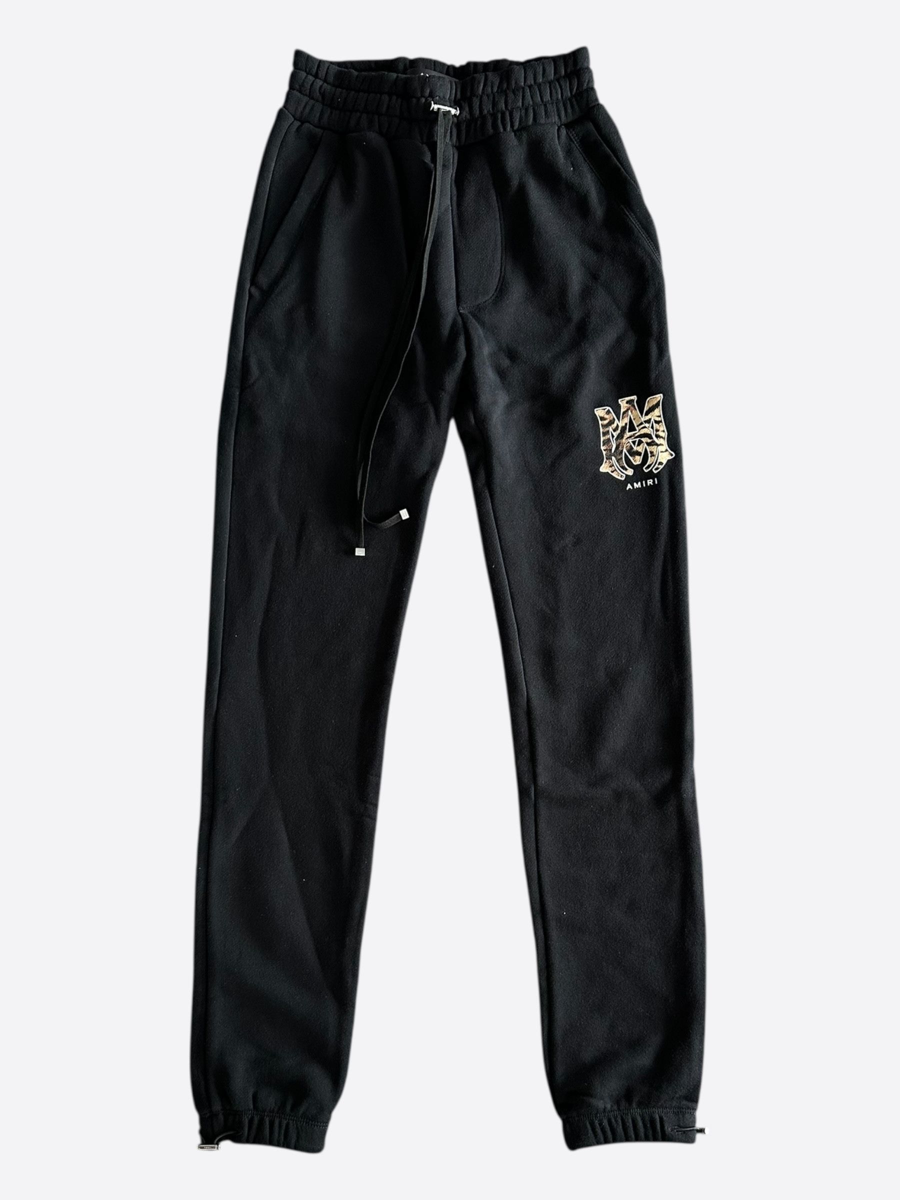 Amiri Amiri Black & Cheetah MA Logo Sweatpants Size US 28 / EU 44 - 1 Thumbnail