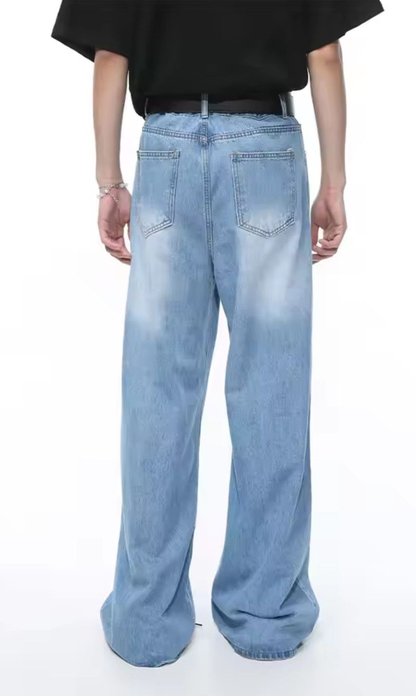 Vintage Vintage Wide Leg Baggy Jeans Y2K 90s Styles Size US 33 - 3 Thumbnail