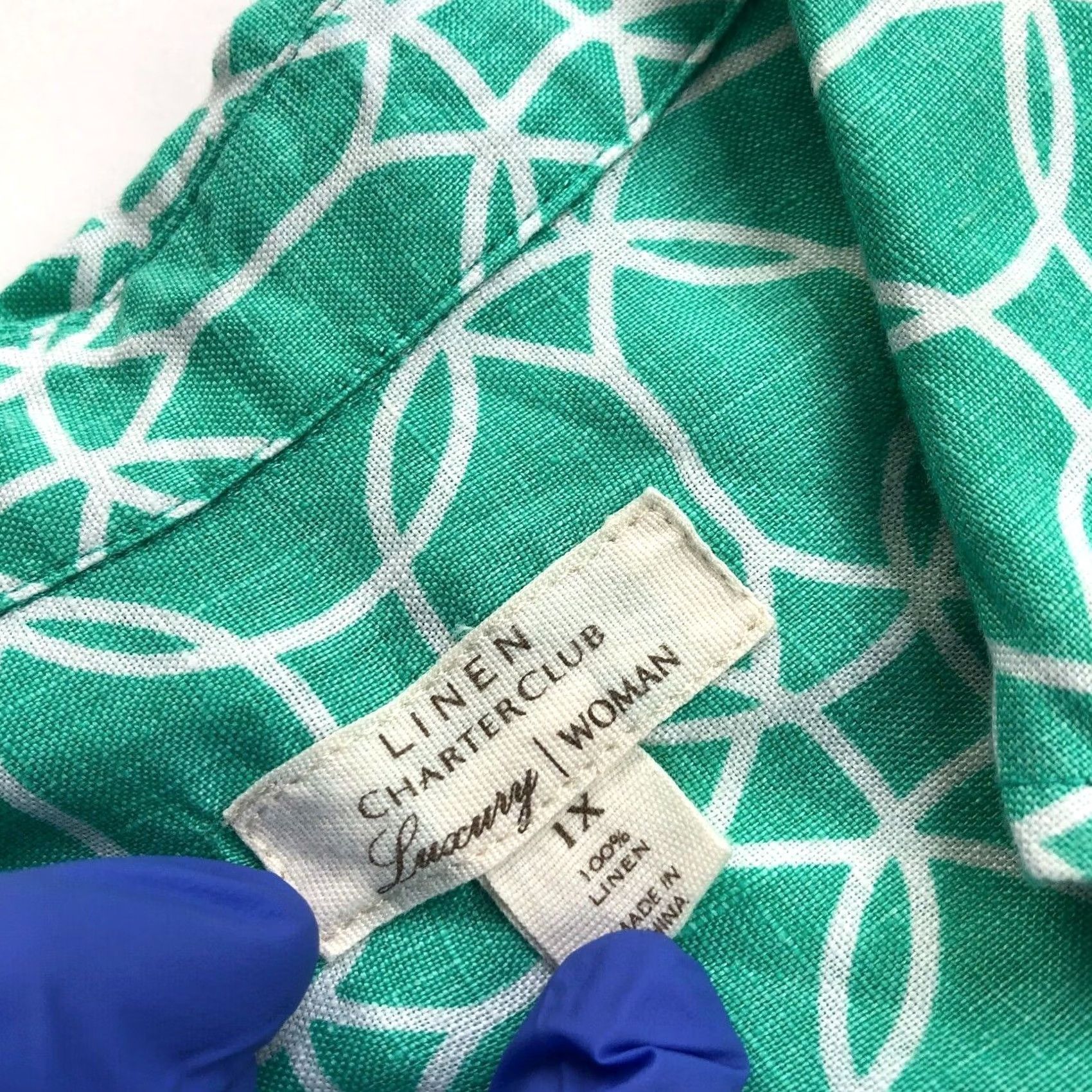 Charter Club Charter Club Green Linen Shirt Luxury Long Sleeve Gold Button 1X Size XL / US 12-14 / IT 48-50 - 3 Thumbnail