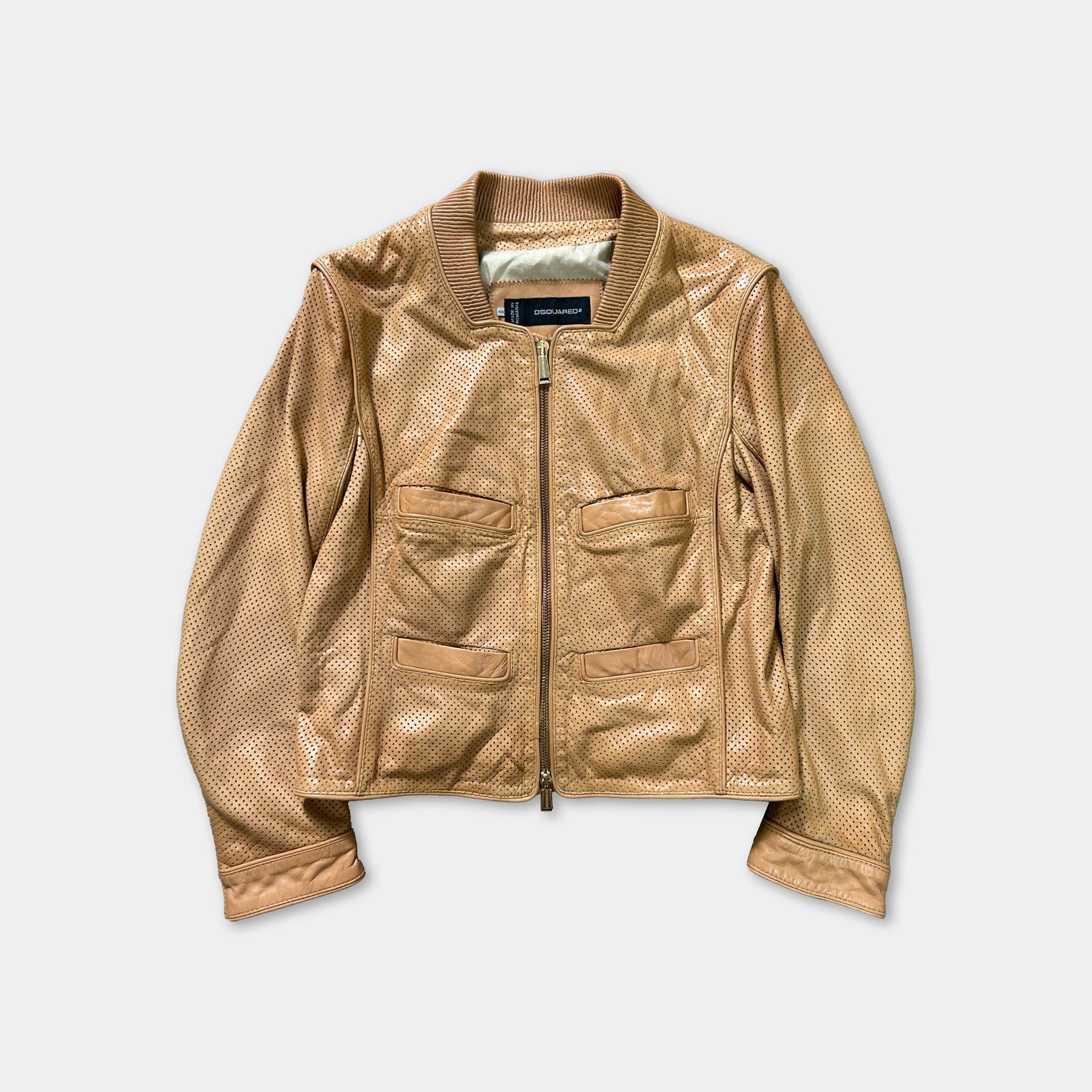 Dsquared2 Dsquared2 Embossed Cropped Leather Jacket Size US S / EU 44-46 / 1 - 1 Thumbnail