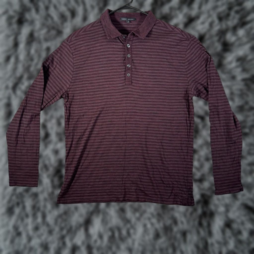 Vintage Robert Barakett Polo Shirt M Striped Dark Academia Preppy Classic Quiet Luxury Mens Red Size US M / EU 48-50 / 2 - 1 Thumbnail
