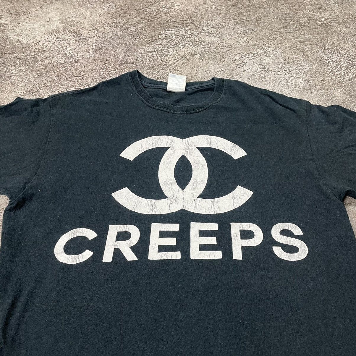 Vintage Vintage Y2K Black Graphic Tee Creeps Logo Streetwear Faded M Size US M / EU 48-50 / 2 - 4 Thumbnail