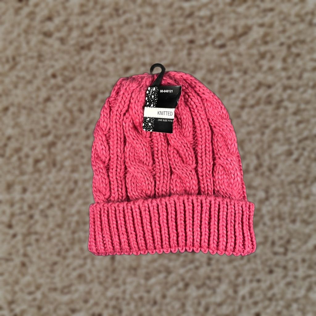 Pinko Momentum Brands Beanie Toque Adult One Size Pink Cable Knit 100% Polyester NEW Women Hat Beanie Winter Outdoor Ski Mens Womens Size ONE SIZE - 1 Thumbnail