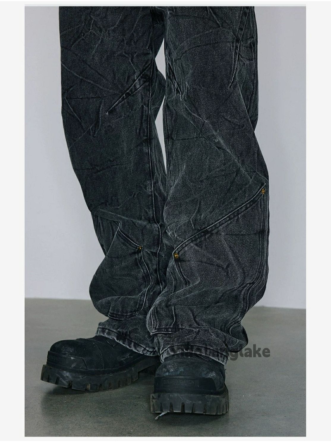 Jean × Vintage loose baggy washed faded y2k pattern hiphop jeans Size US 34 / EU 50 - 9 Thumbnail