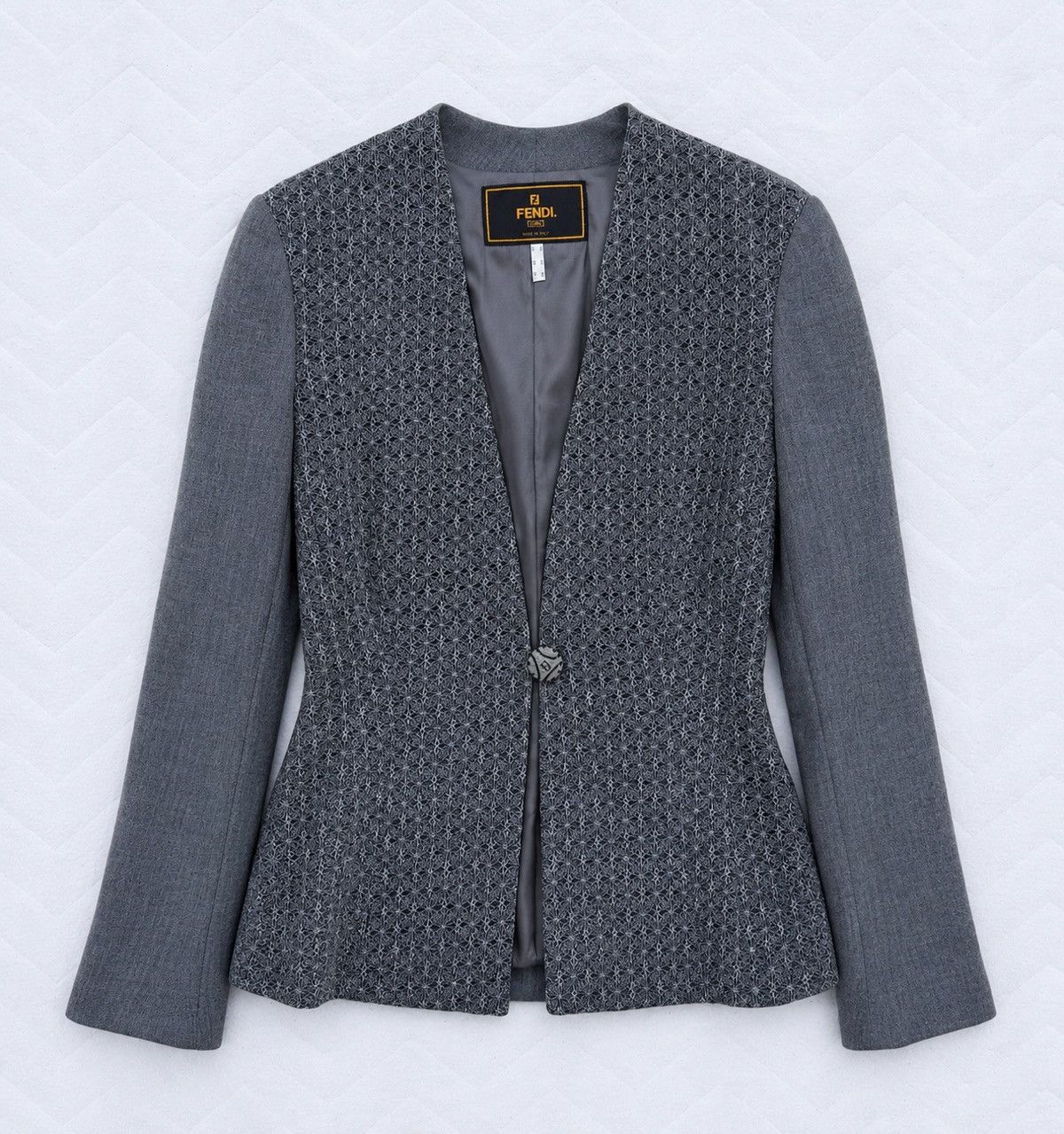 Fendi Luxury Vintage Fendi 365 Metallic Knit Blazer Made In Italy Size S / US 4 / IT 40 - 1 Thumbnail
