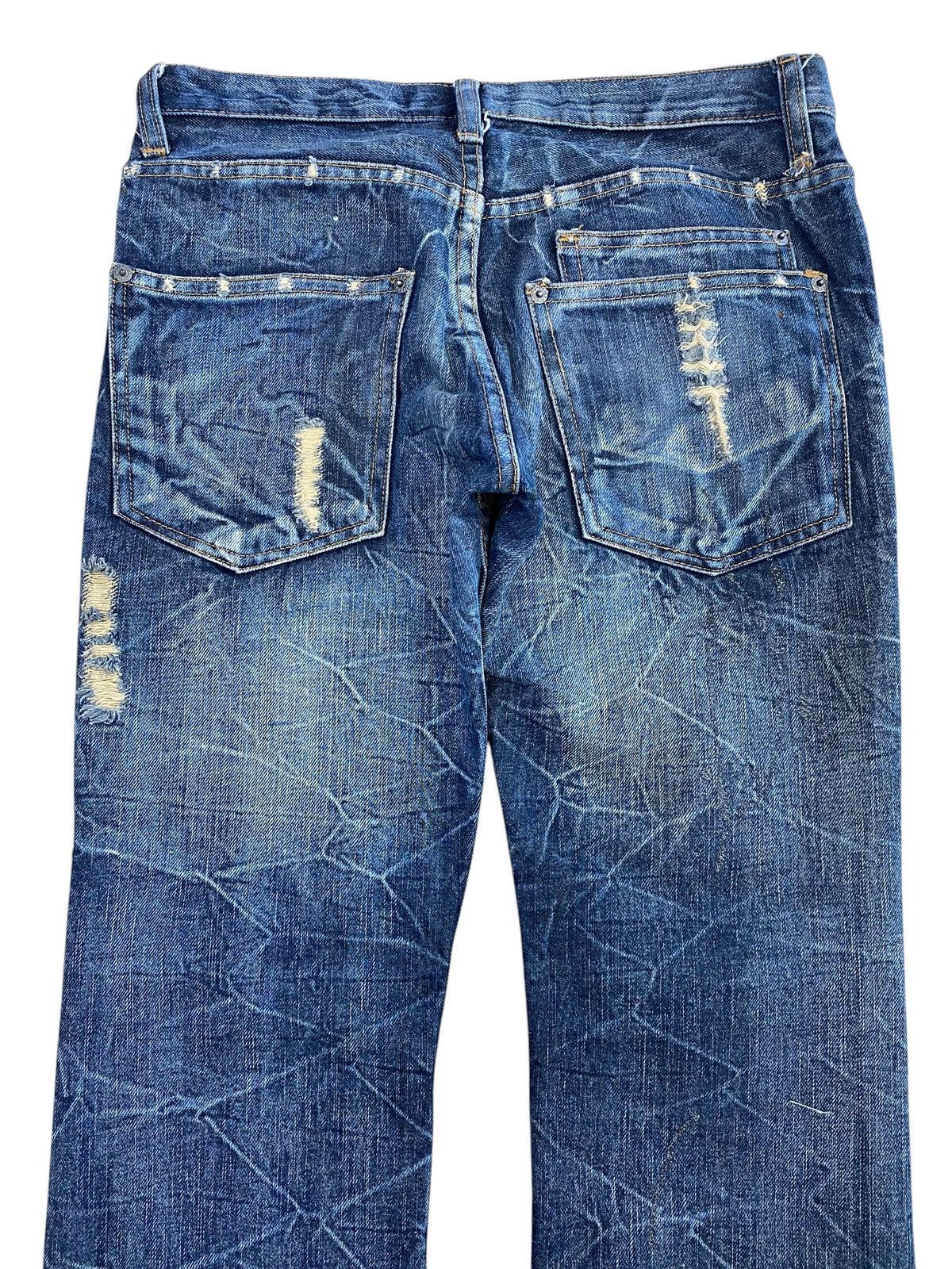 Japanese Brand Vintage Kui Brand Cracked Distressed Style Flare Jeans Size US 30 / EU 46 - 4 Thumbnail