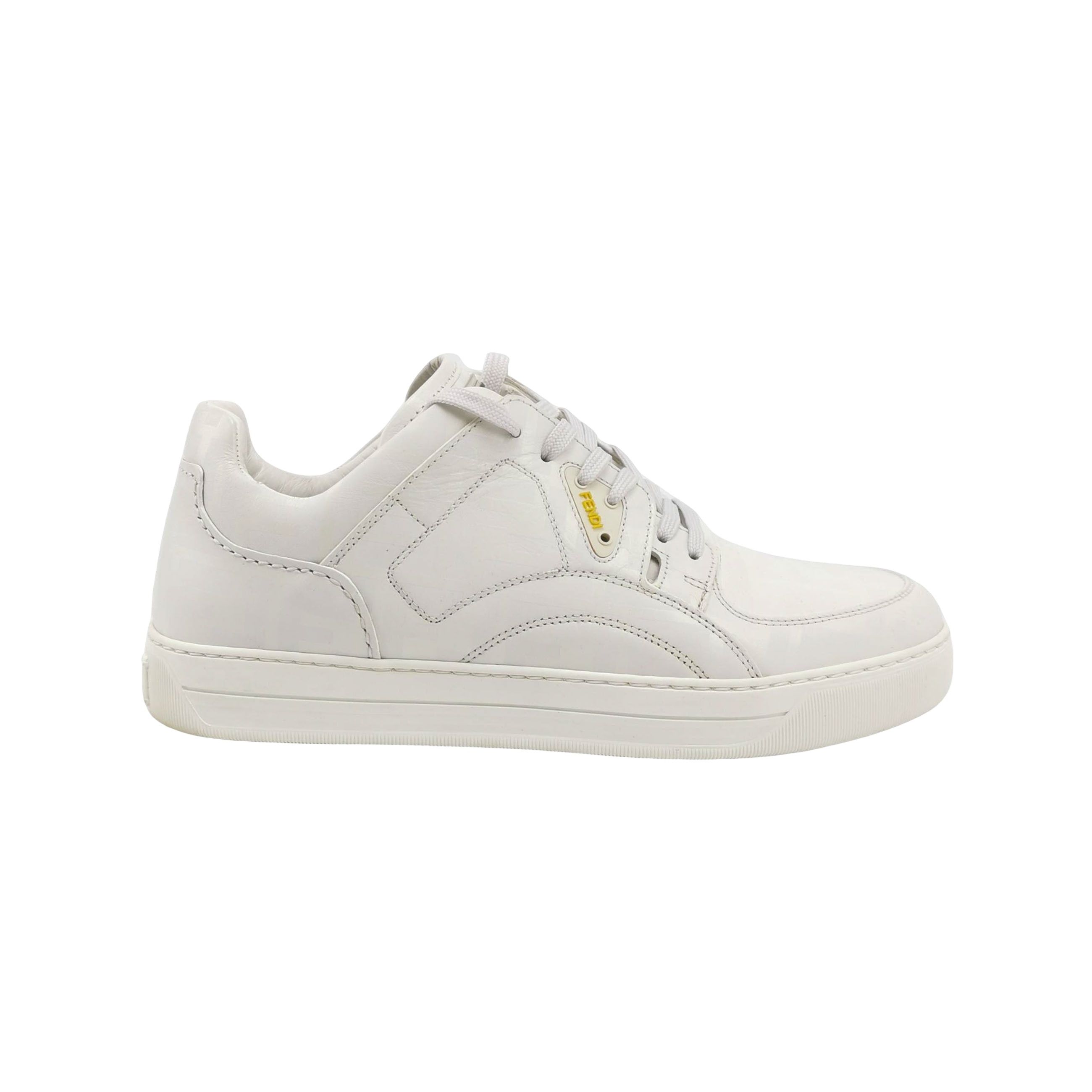 Fendi Fendi FF Motif White Leather Sneakers 40 Size US 7 / EU 40 - 1 Thumbnail