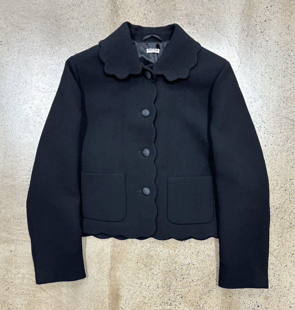 Miu Miu Miu Miu Single Breasted Scallop-Edge Wool Jacket Size M / US 6-8 / IT 42-44 - 2 Thumbnail