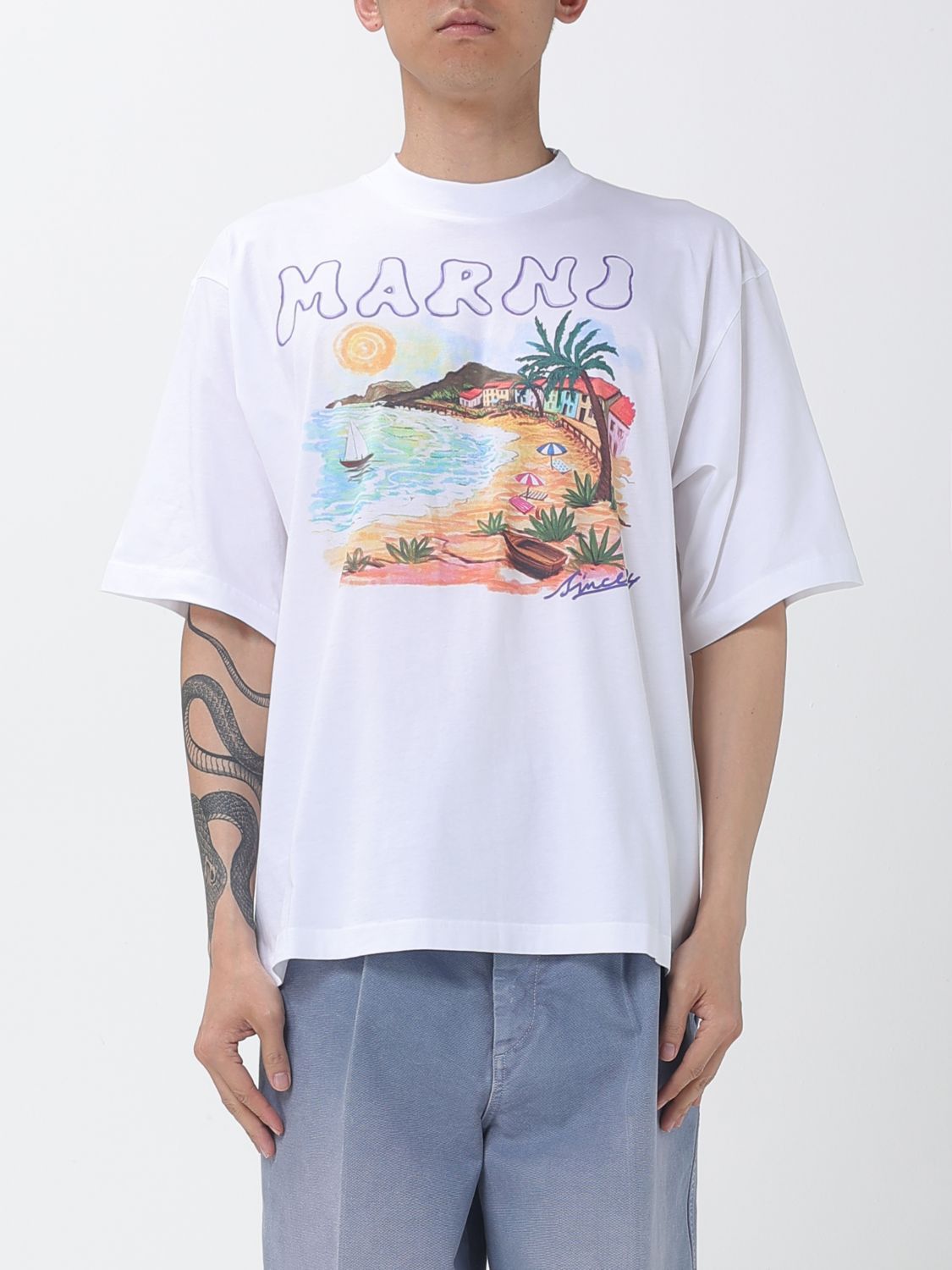 Marni Marni T-Shirt Men White Size US L / EU 52-54 / 3 - 1 Thumbnail