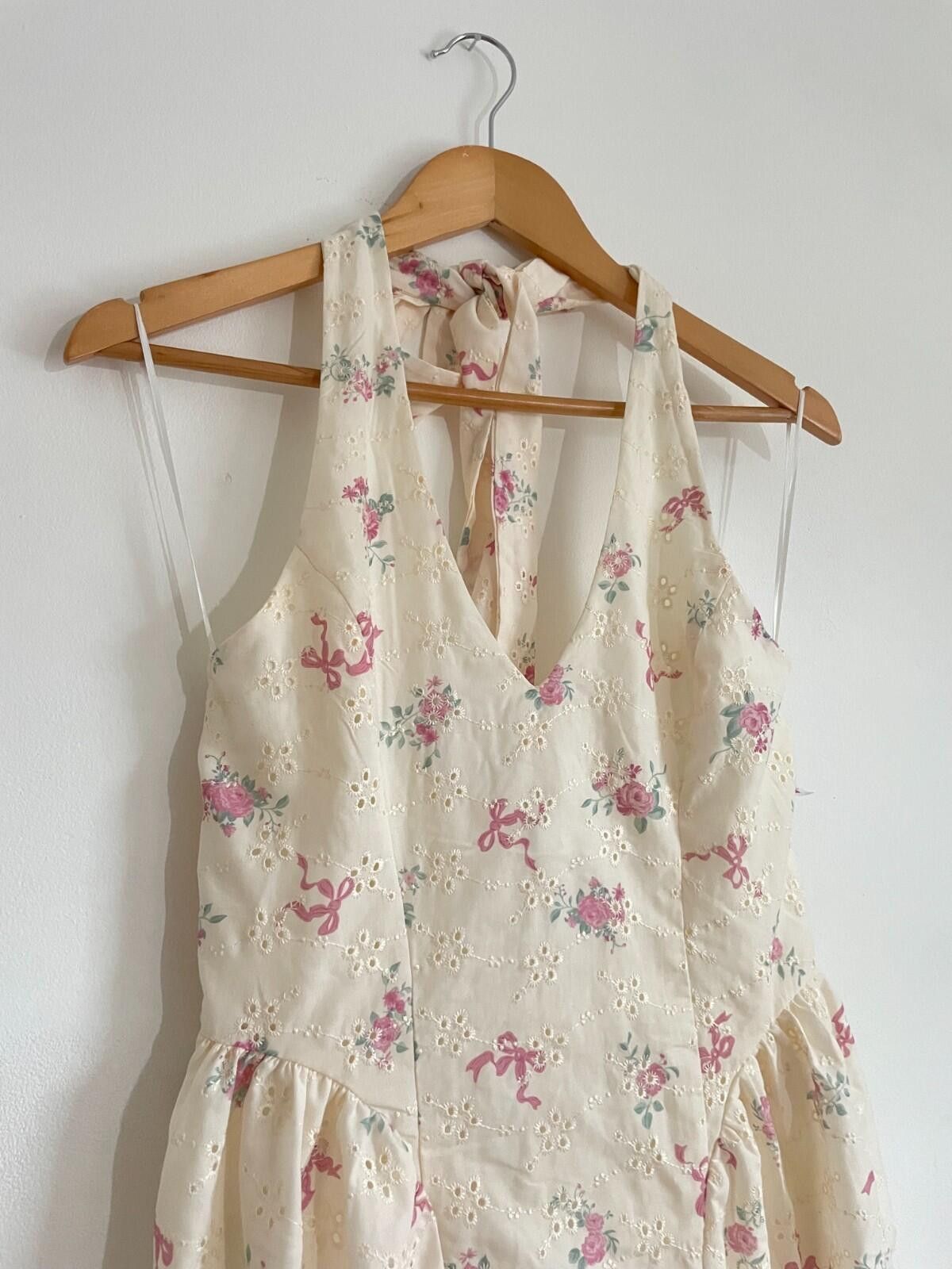 Other Thirty Thirty LA Cream Broderie Halter Midi Dress M BNWT Size M / US 6-8 / IT 42-44 - 1 Thumbnail