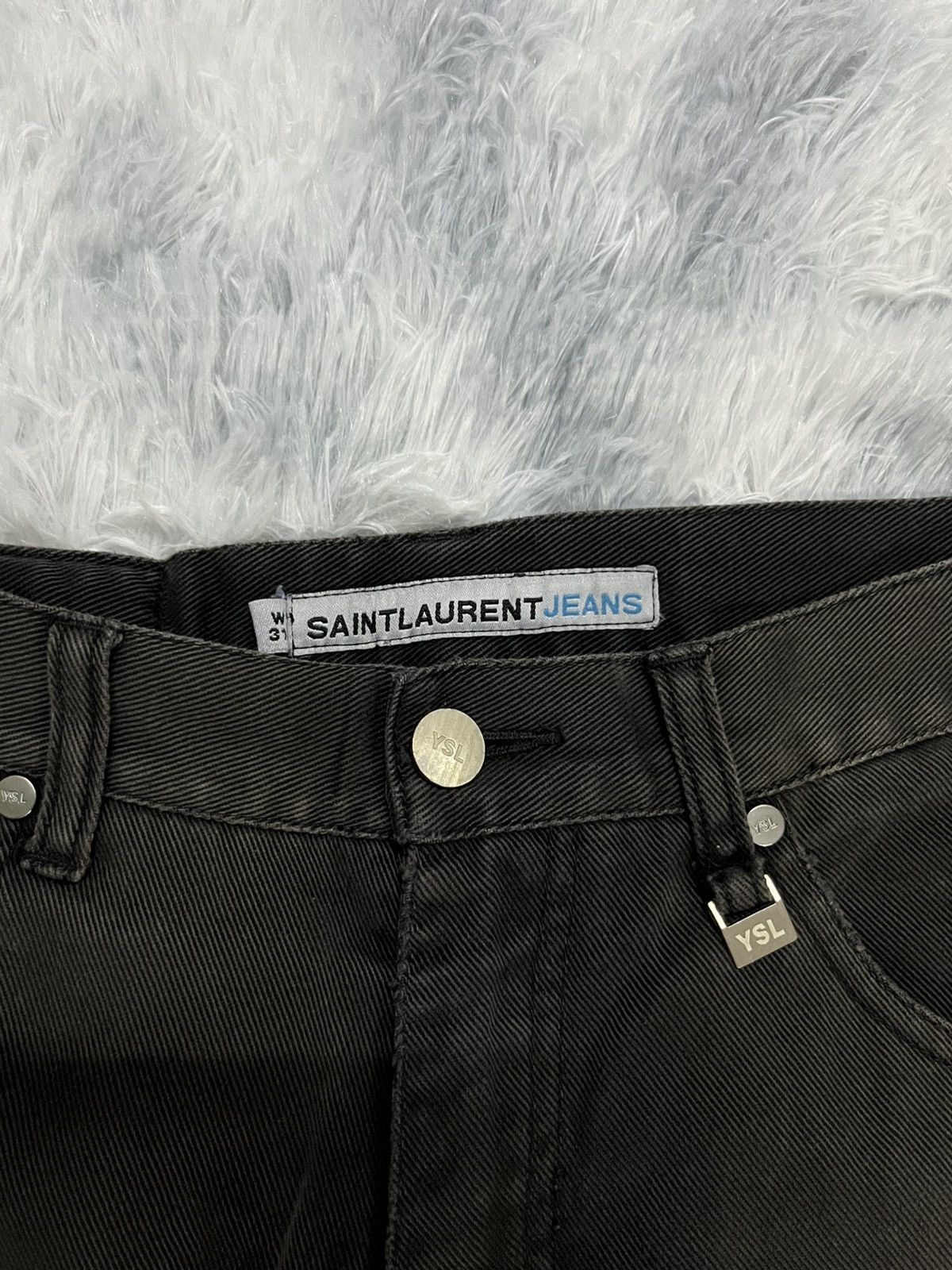 Saint Laurent Paris Vintage Saint Laurent Paris Black Sun Faded Pants Size US 30 / EU 46 - 9 Thumbnail