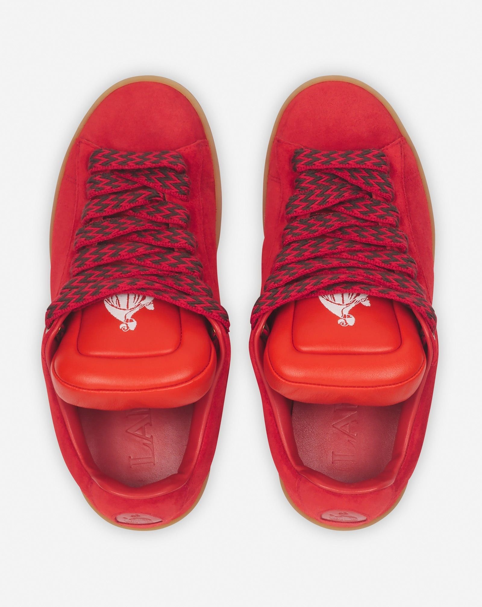Lanvin o1mle0825 Leather Curb Sneakers in Red Size US 11 / EU 44 - 4 Thumbnail