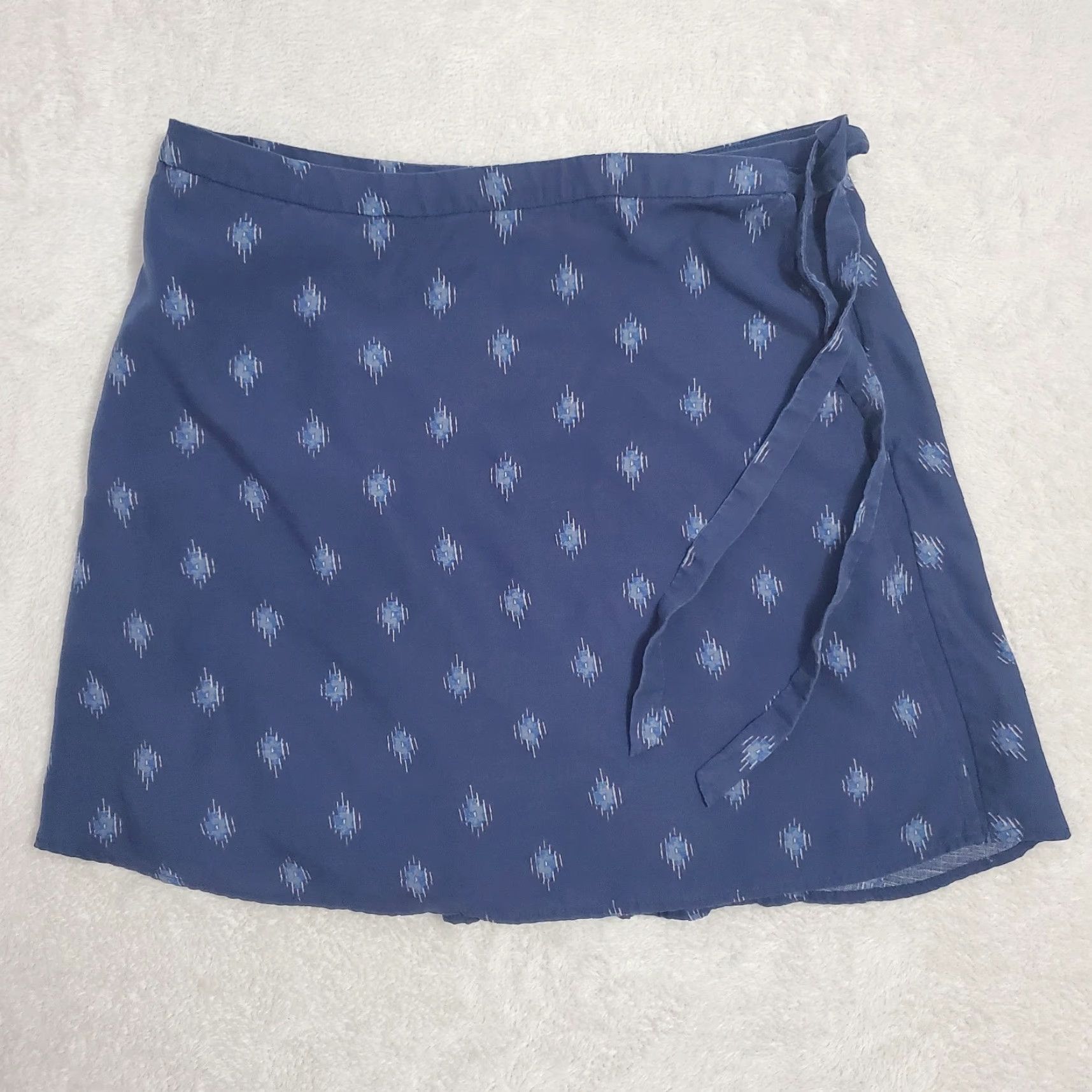 Toad&Co Toad&Co Skirt Women M Blue Print Hillrose True Wrap Tencel Mini Outdoor Beach Size 32" / US 10 / IT 46 - 2 Thumbnail