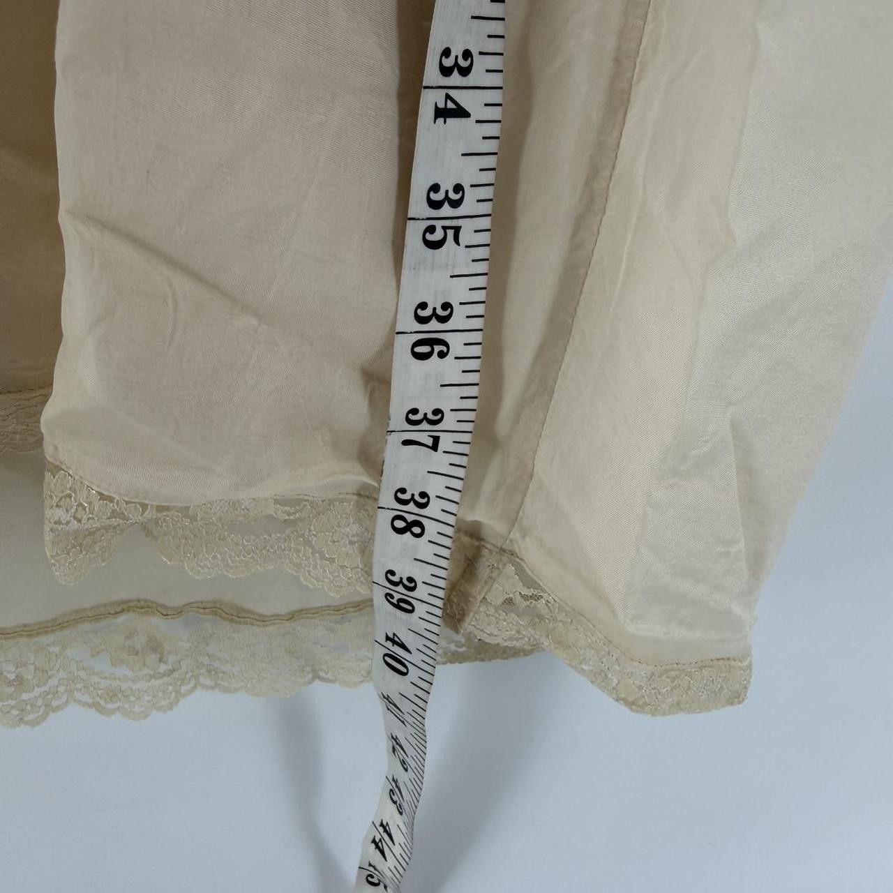The Unbranded Brand Vintage Ivory Acetate Slip Dress Side Snap Lingerie Lace Size L / US 10 / IT 46 - 7 Thumbnail