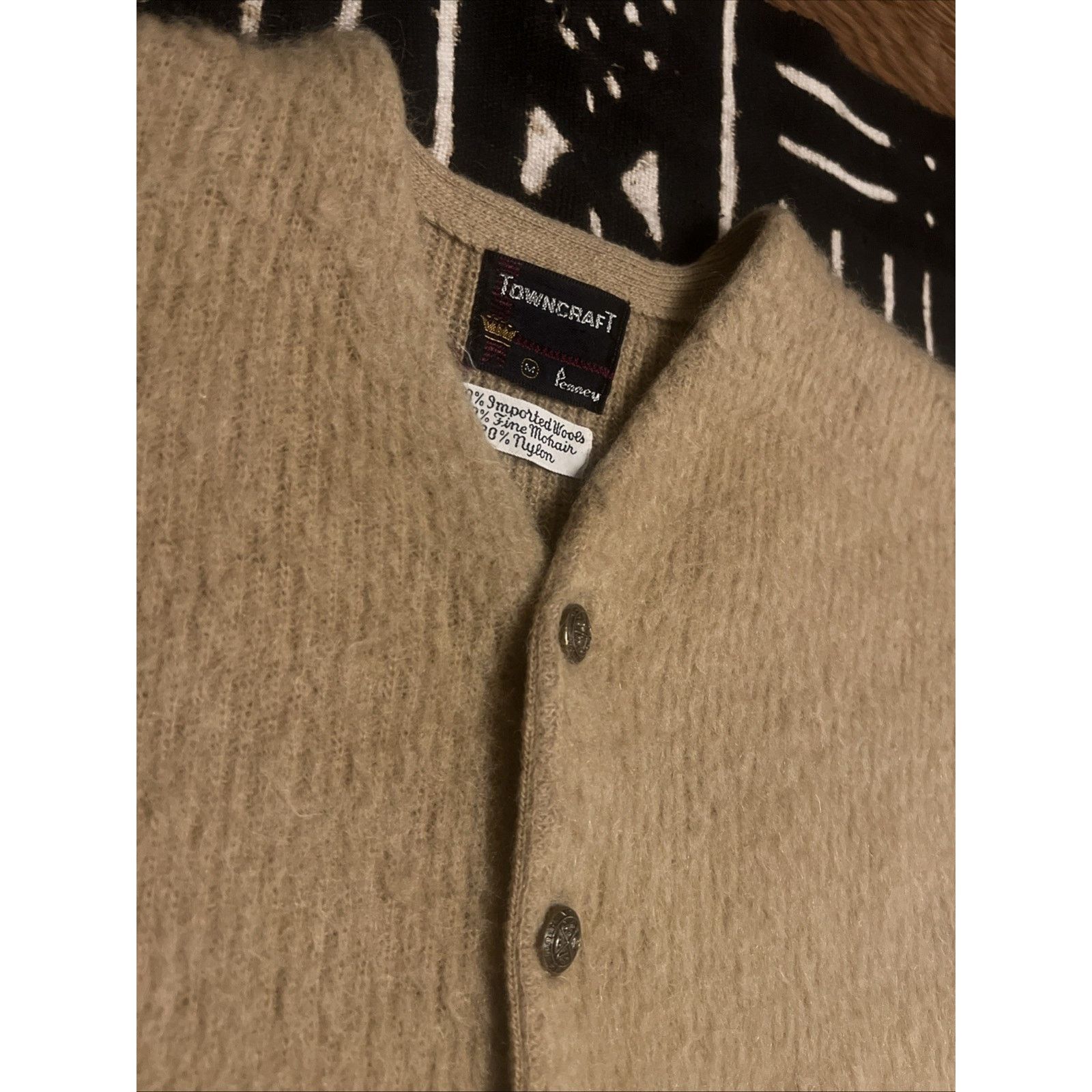JCPenney Penney’s 50s 60s Vintage Mohair Knit Sweater Mens Cardigan M Size US M / EU 48-50 / 2 - 10 Thumbnail