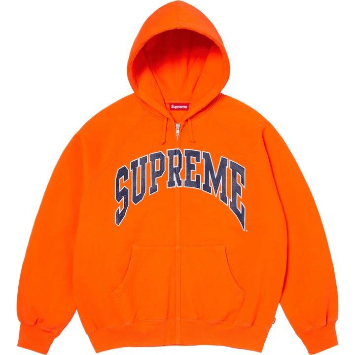 Supreme Supreme Spread Zip Up Hooded Sweatshirt Orange | Grailed