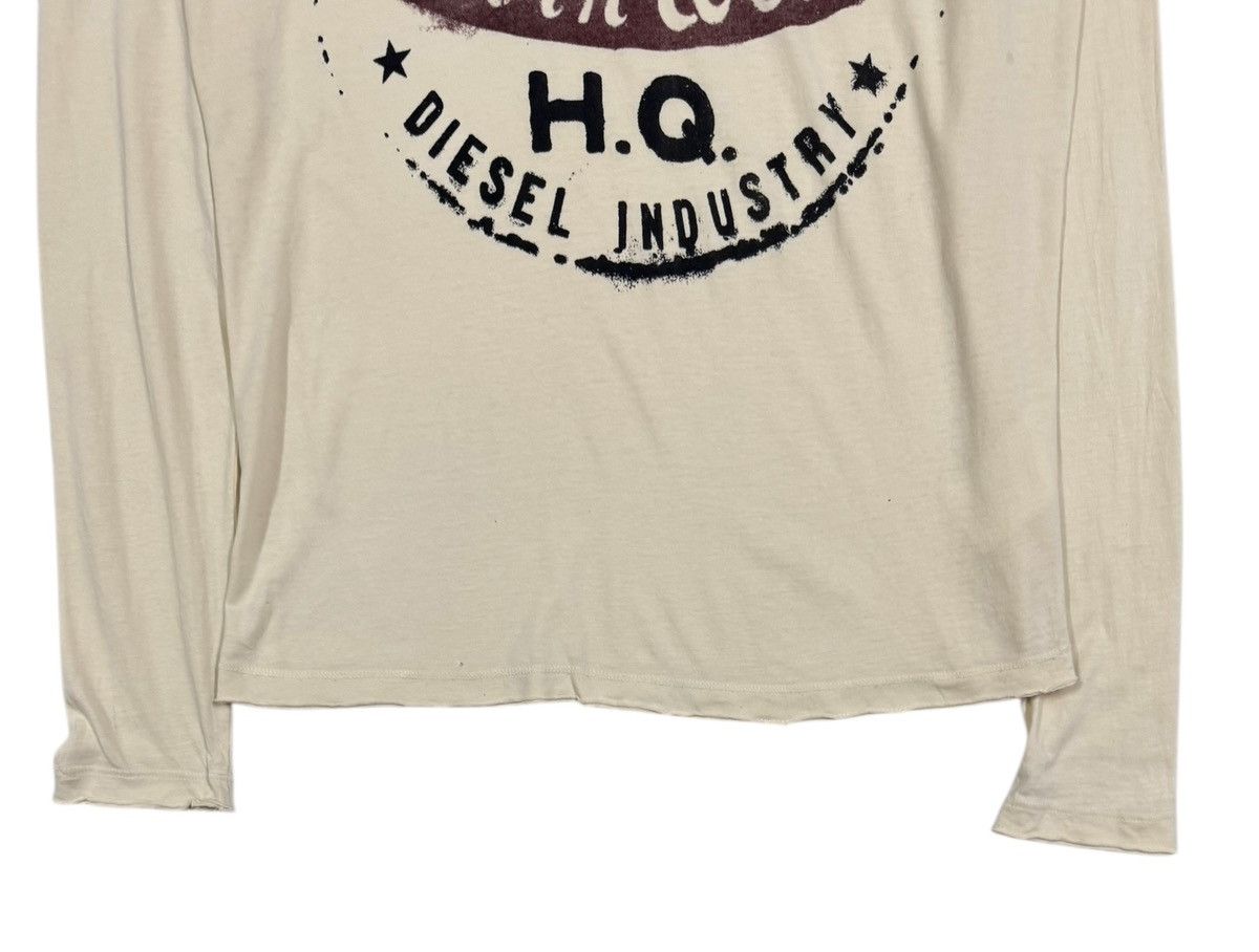 Diesel × Diesel Black Gold Vtg🔥Diese Beige Printed V-Neck Longsleeve Shirt Size US M / EU 48-50 / 2 - 3 Thumbnail