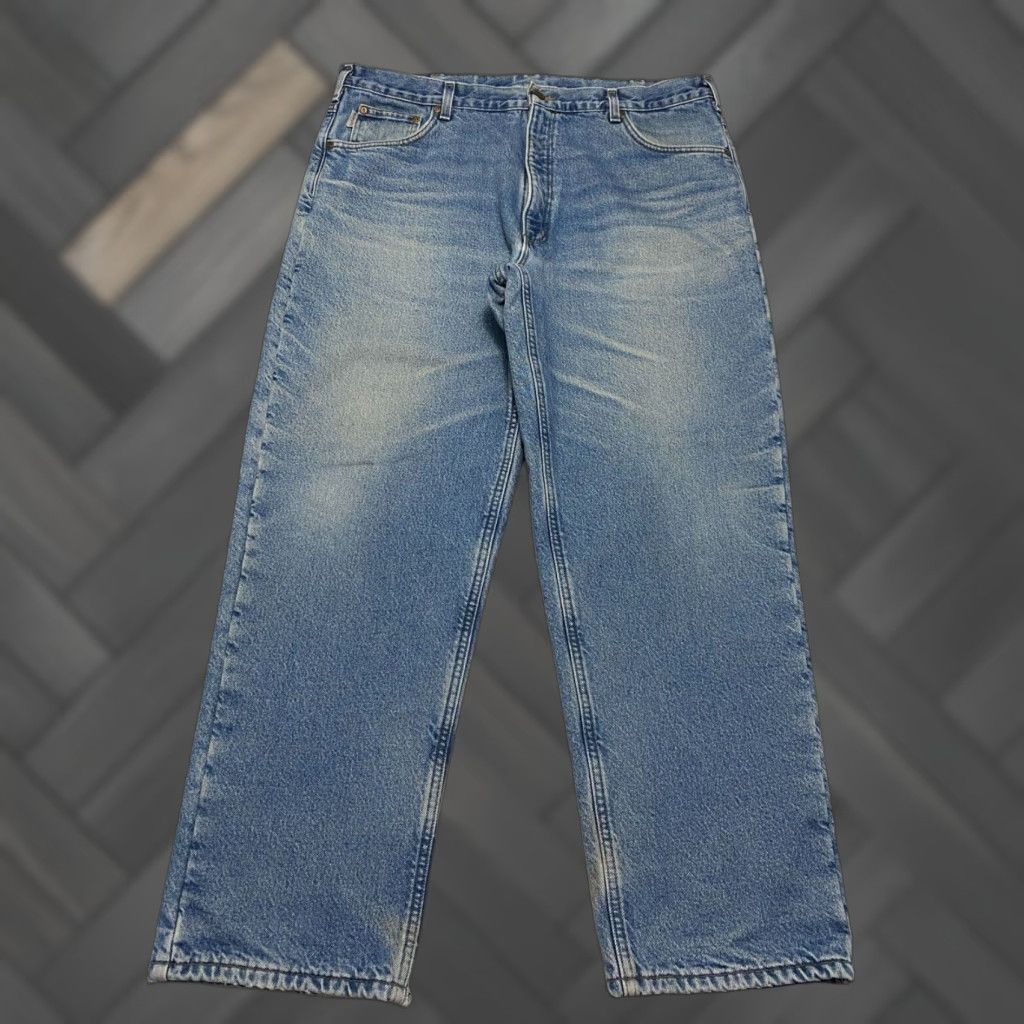 Carhartt VINTAGE Carhartt Fleece Lined Jeans 40×30 Blue B155 DST Relaxed Denim Pants Size US 40 / EU 56 - 1 Thumbnail