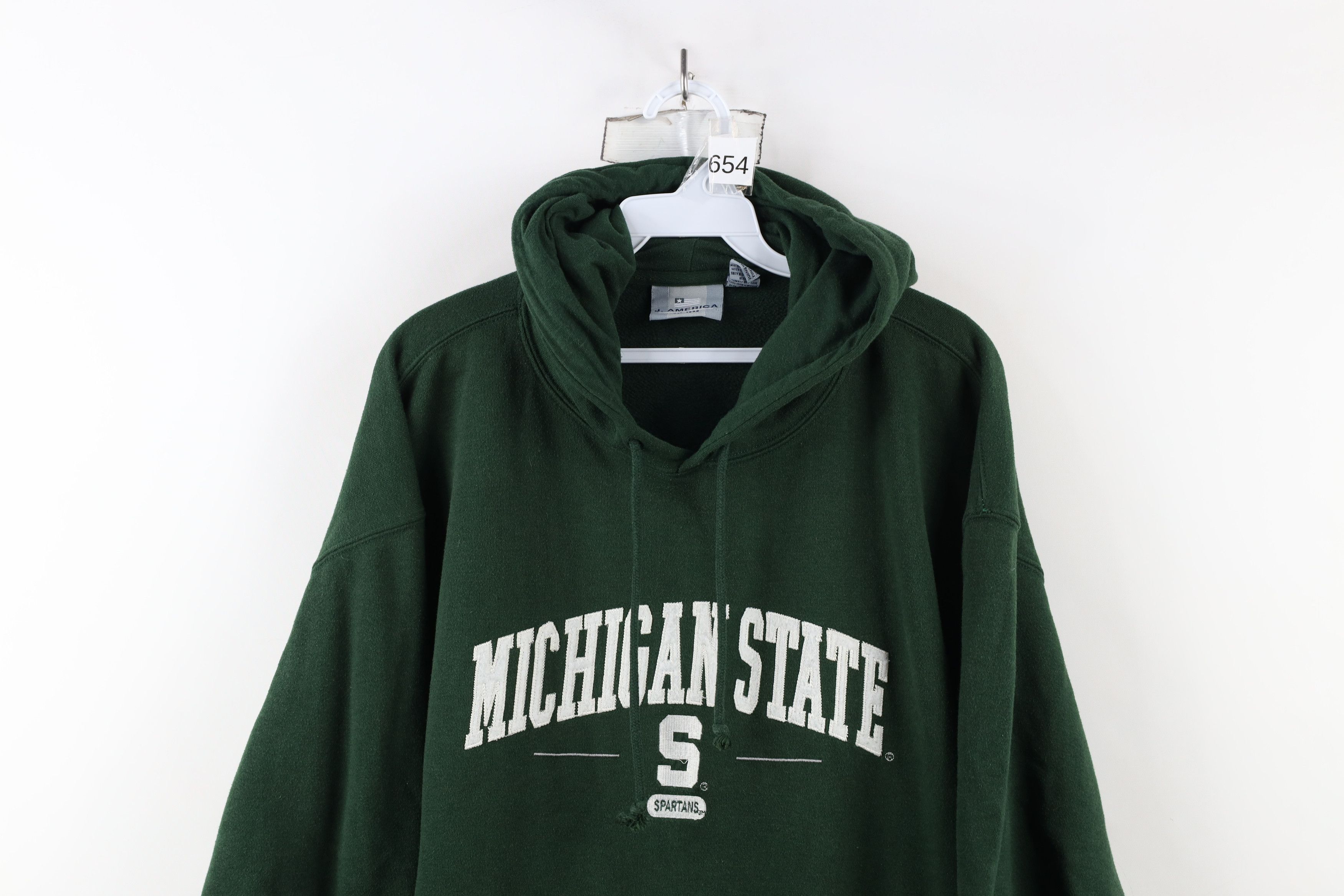 Vintage Vintage 90s Michigan State University Hoodie Sweatshirt Size US L / EU 52-54 / 3 - 2 Thumbnail