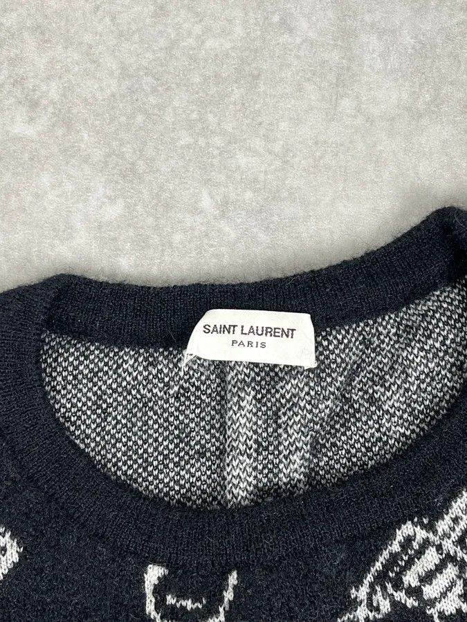 Saint Laurent Paris SS2014 Saint Laurent Black Wool Mohair Revolver Sweater by Hedi Slimane Size S / US 4 / IT 40 - 8 Thumbnail
