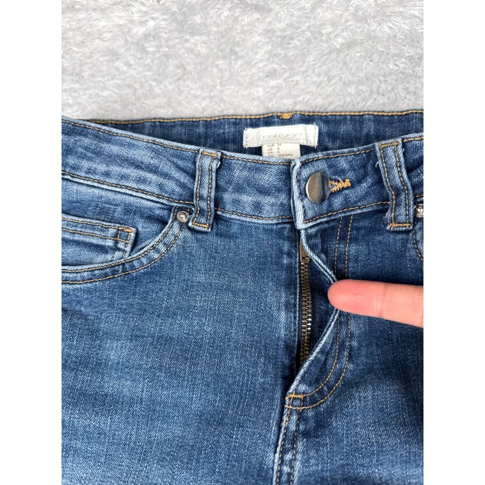 H&M HM Conscious Jeans Women 4 Blue Denim Skinny Ankle Zip Low Rise Cotton 25x26 Size 27" / US 4 / IT 40 - 5 Thumbnail