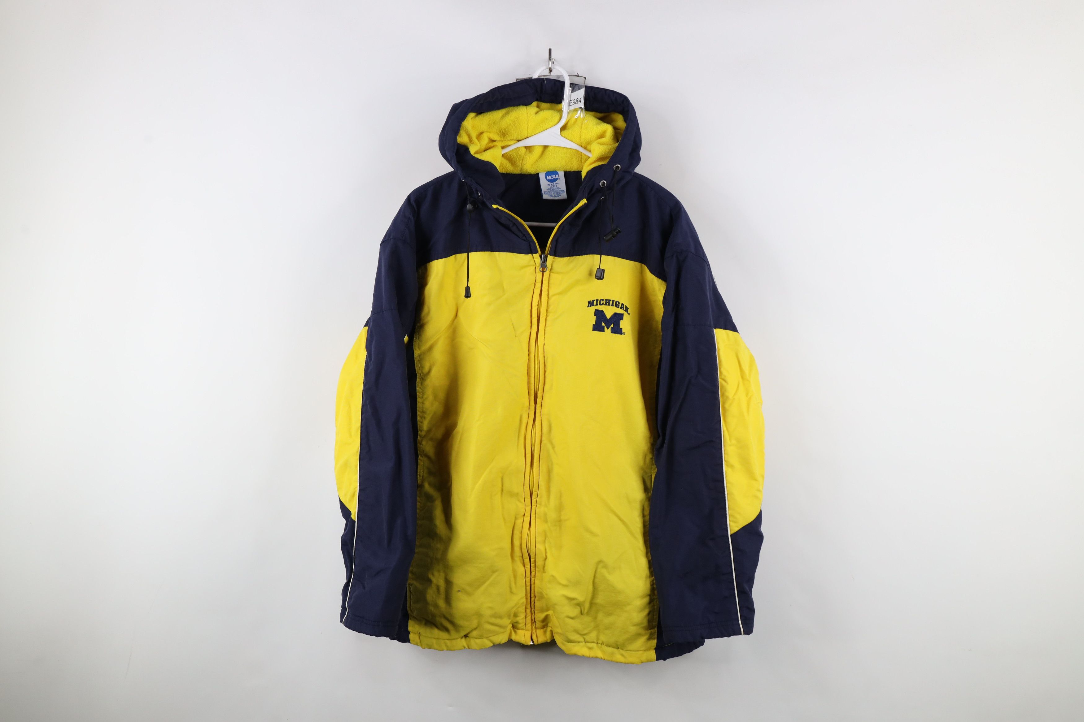 Vintage Vintage University of Michigan Fleece Lined Hooded Jacket Size US L / EU 52-54 / 3 - 1 Thumbnail