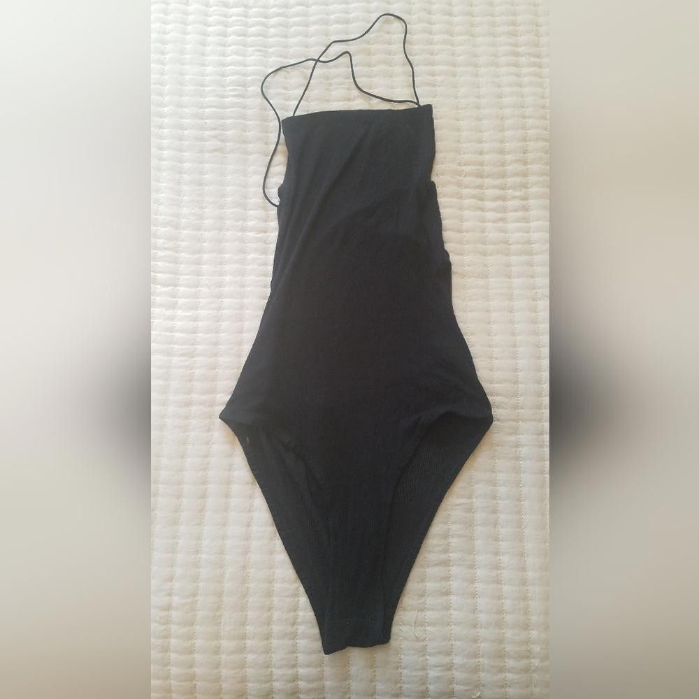 Designer J Galt Black Bodysuit Size ONE SIZE - 1 Thumbnail