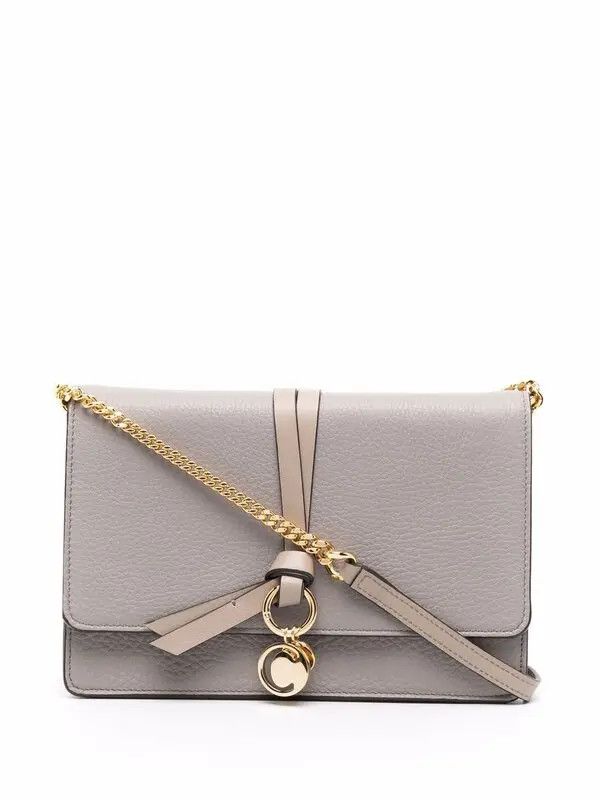 Chloe o1loc1c1024 Alphabet Clutch on Chain in Grey Size ONE SIZE - 1 Thumbnail