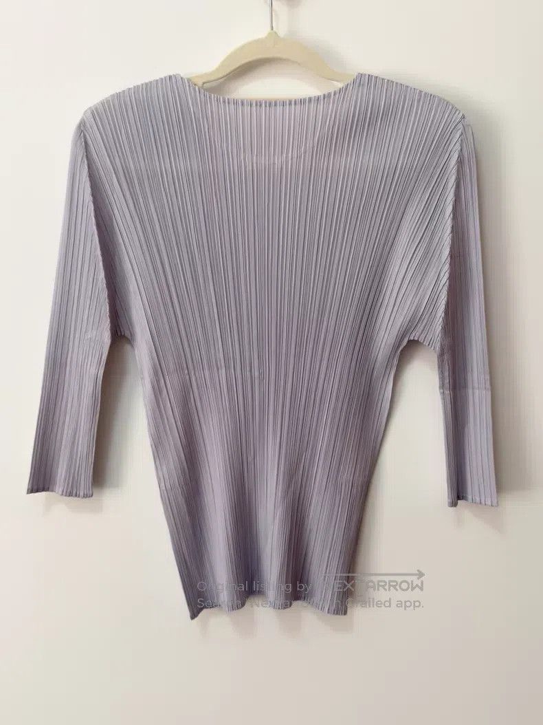Issey Miyake Issey Miyake Light Grey Ruched Top Size XXL / US 16-18 / IT 52-54 - 3 Thumbnail