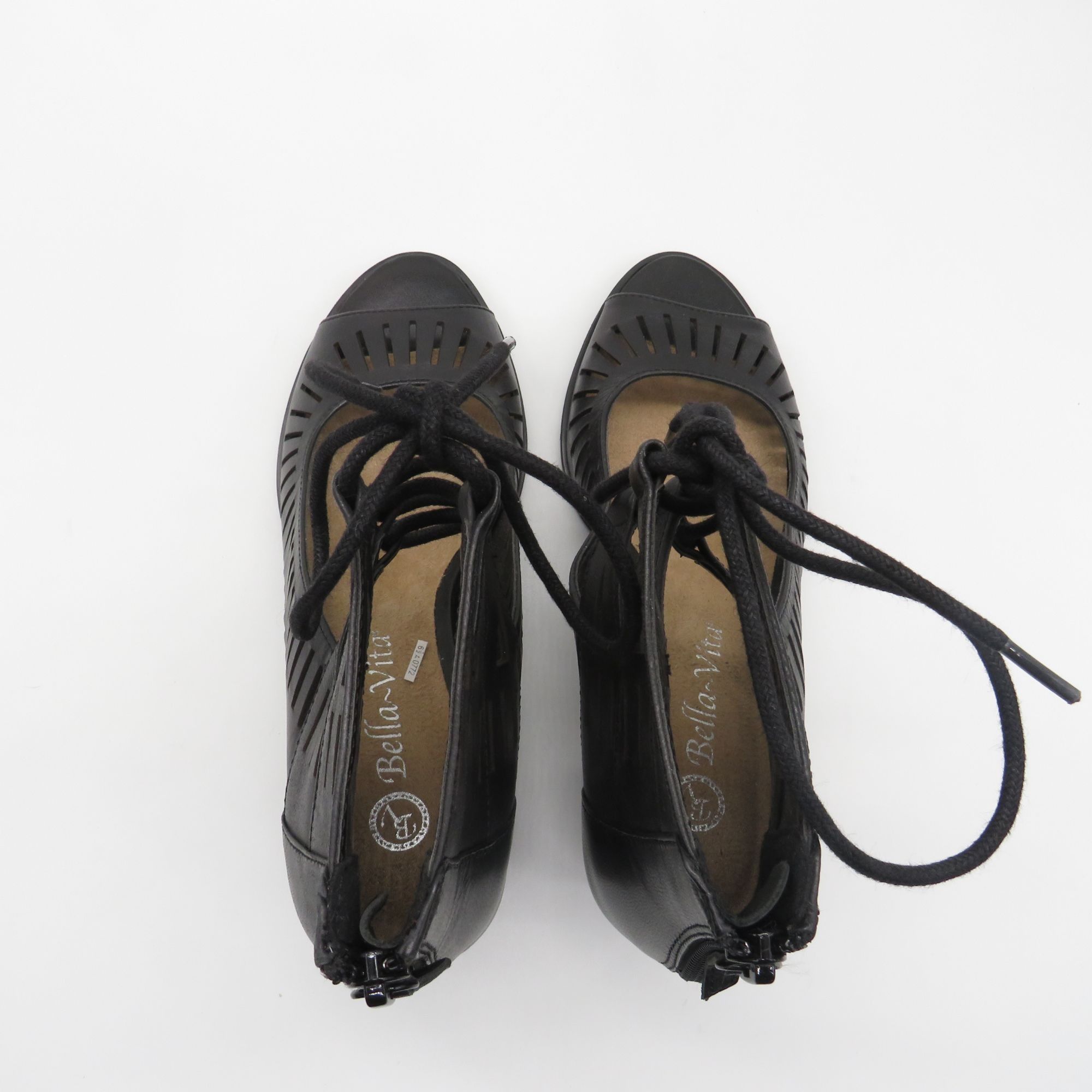 Other Bella Vita Keaton Black Leather Lace-Up Heeled Sandals Size Size US 6.5 / IT 36.5 - 5 Thumbnail