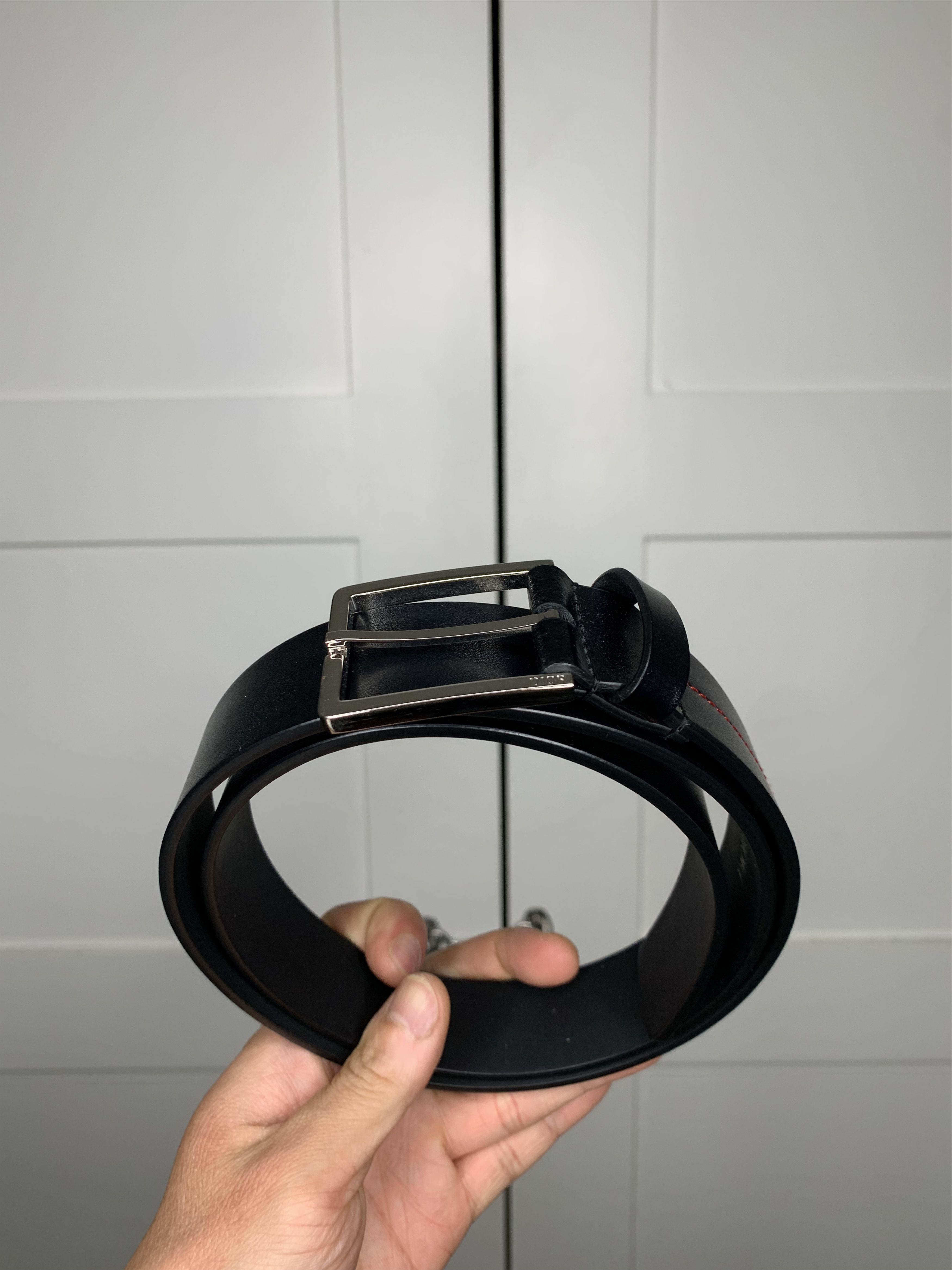 Dior Dior Logo Black Belt Size 32 - 2 Thumbnail