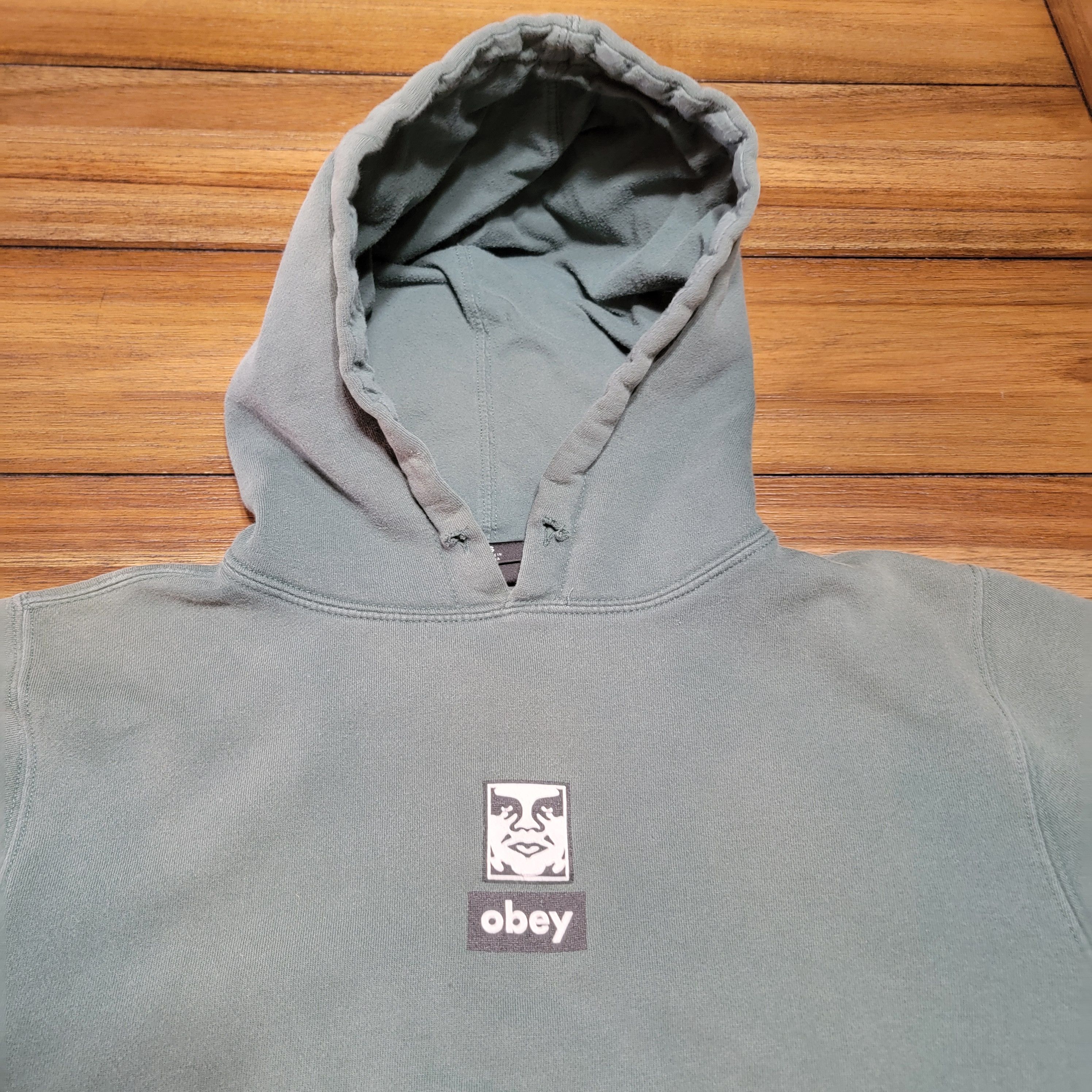 Obey Obey LS Pullover Dark Green Hoodie - Size Small Size S / US 4 / IT 40 - 2 Thumbnail