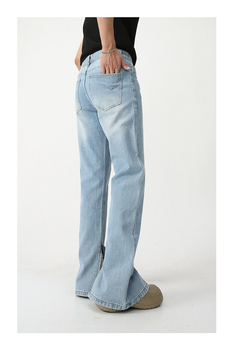 Japanese Brand Japanese retro light blue split slim jeans Size US 32 / EU 48 - 5 Thumbnail