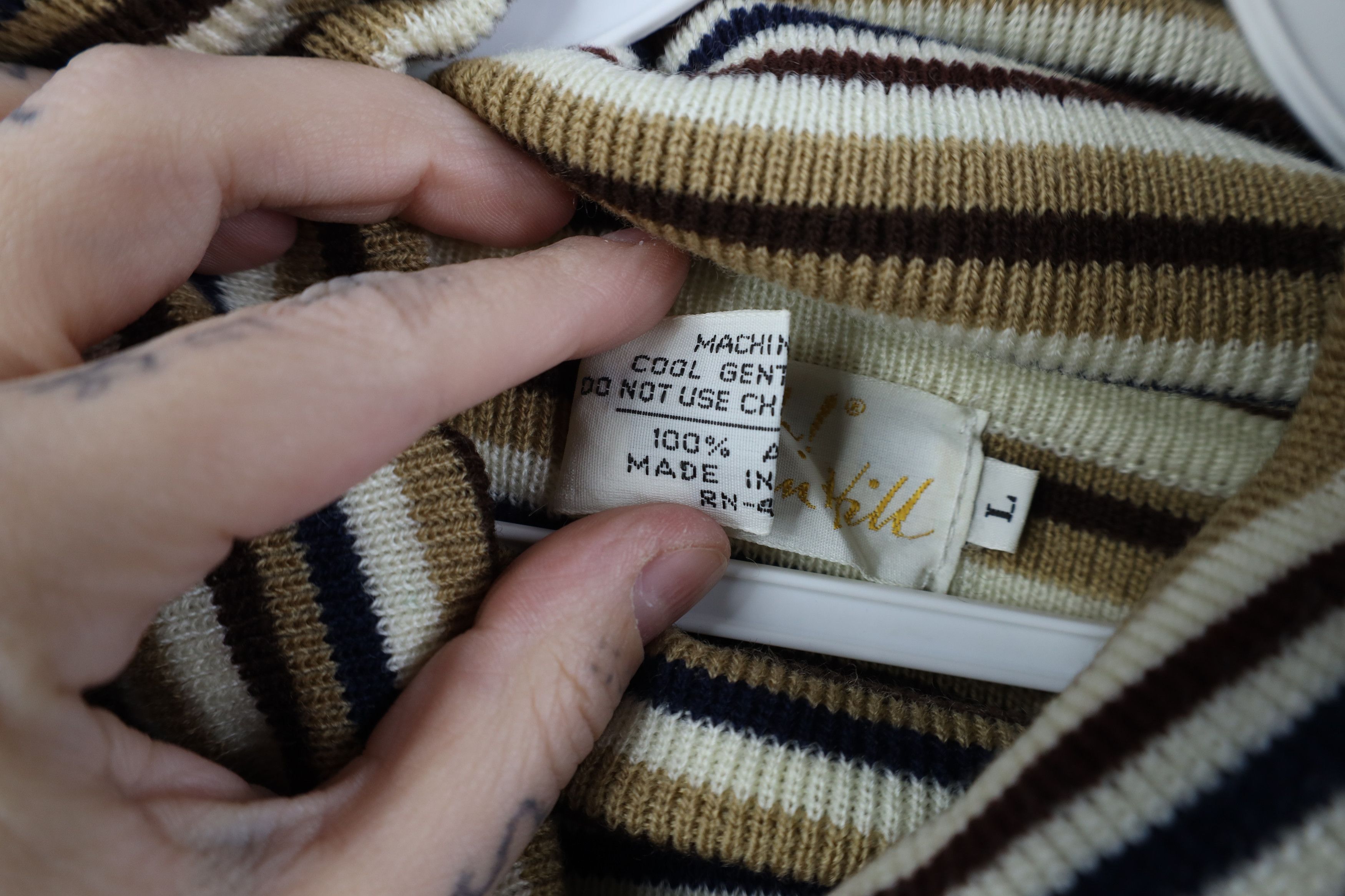 Vintage Vintage 70s Streetwear Earth Tone Knit Turtleneck Sweater Size L / US 10 / IT 46 - 5 Thumbnail