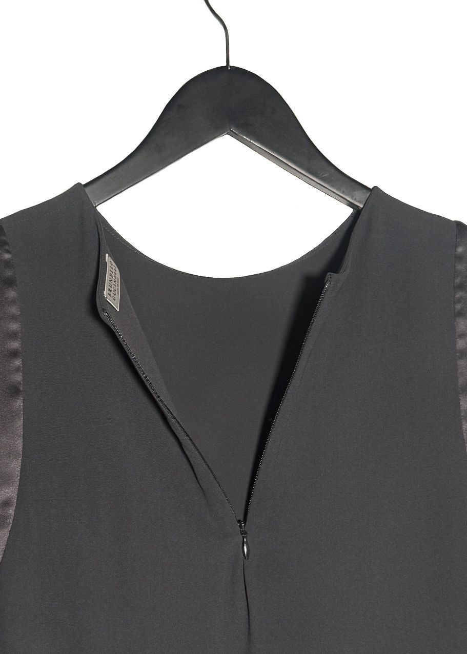 Brunello Cucinelli Brunello Cucinelli Grey Silk Tunic Long Sleeves Dress Size S / US 4 / IT 40 - 4 Thumbnail