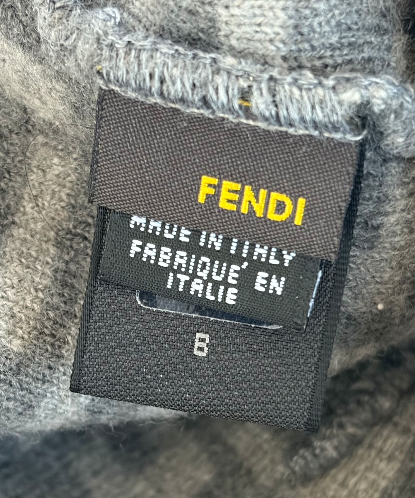 Fendi FENDI Hat Wool Grey Monogram Zucca FF Logo Beanie Size ONE SIZE - 2 Thumbnail