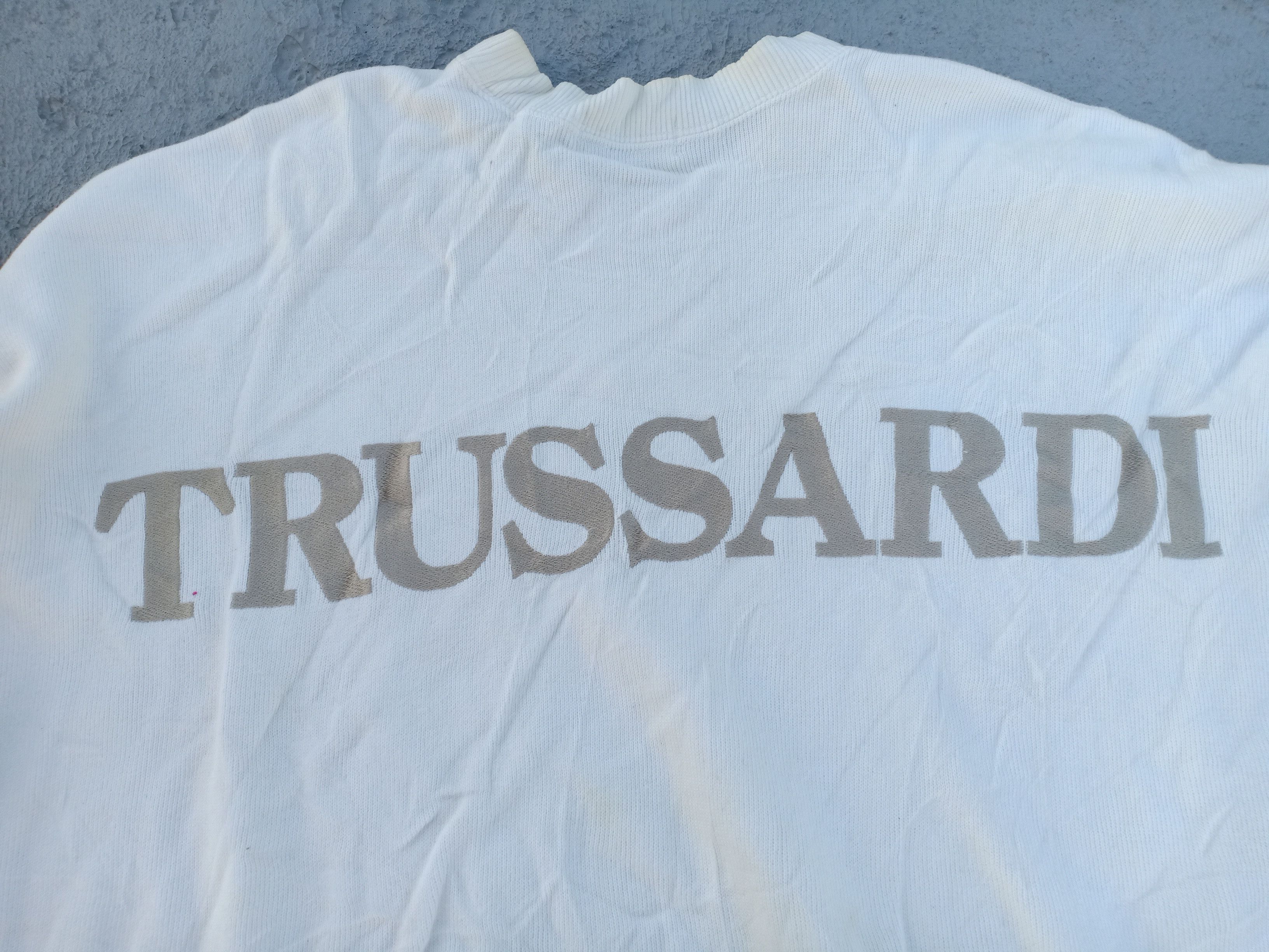 Trussardi × Vintage TRUSSARDI sweatshirt (embroidery script logo) Size US L / EU 52-54 / 3 - 3 Thumbnail