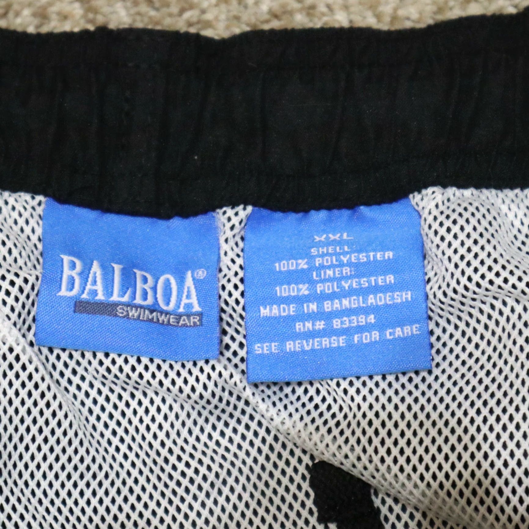 Vintage BALBOA Black Mens Surf Trunks Board Shorts With Pockets Geometric 2XL XXL 2XL Adult Regular Size US 39 - 3 Thumbnail