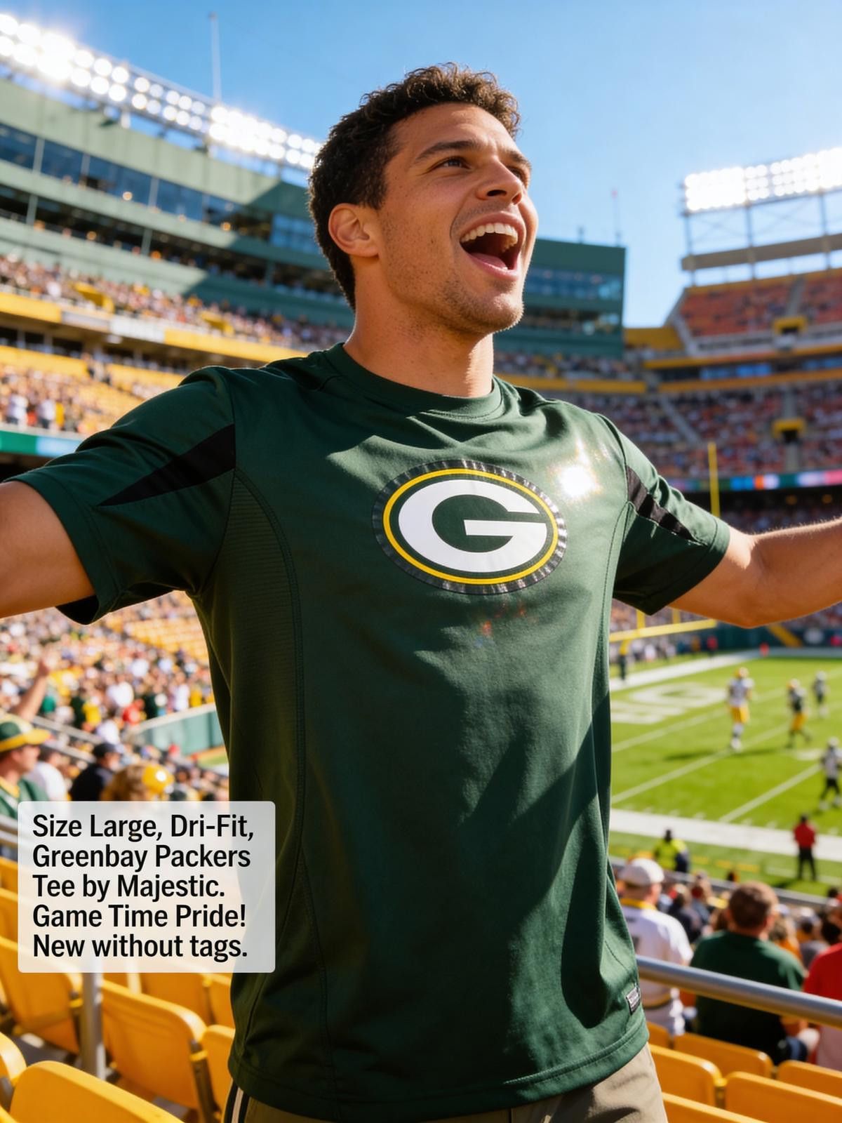 Majestic Greenbay Packers Dri-Fit Tee Size Large by Majestic Size US L / EU 52-54 / 3 - 2 Thumbnail