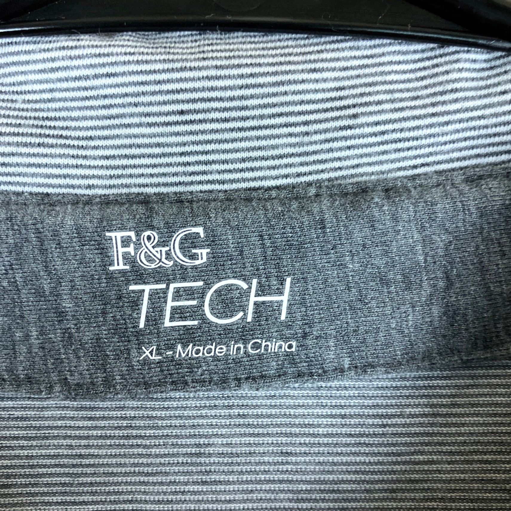 Vintage F & G Tech Mens Shirt Gray White Striped Collared Long Sleeve Henley Stretch XL Shirt Mens Gray White Striped Henley XL Size US XL / EU 56 / 4 - 6 Thumbnail