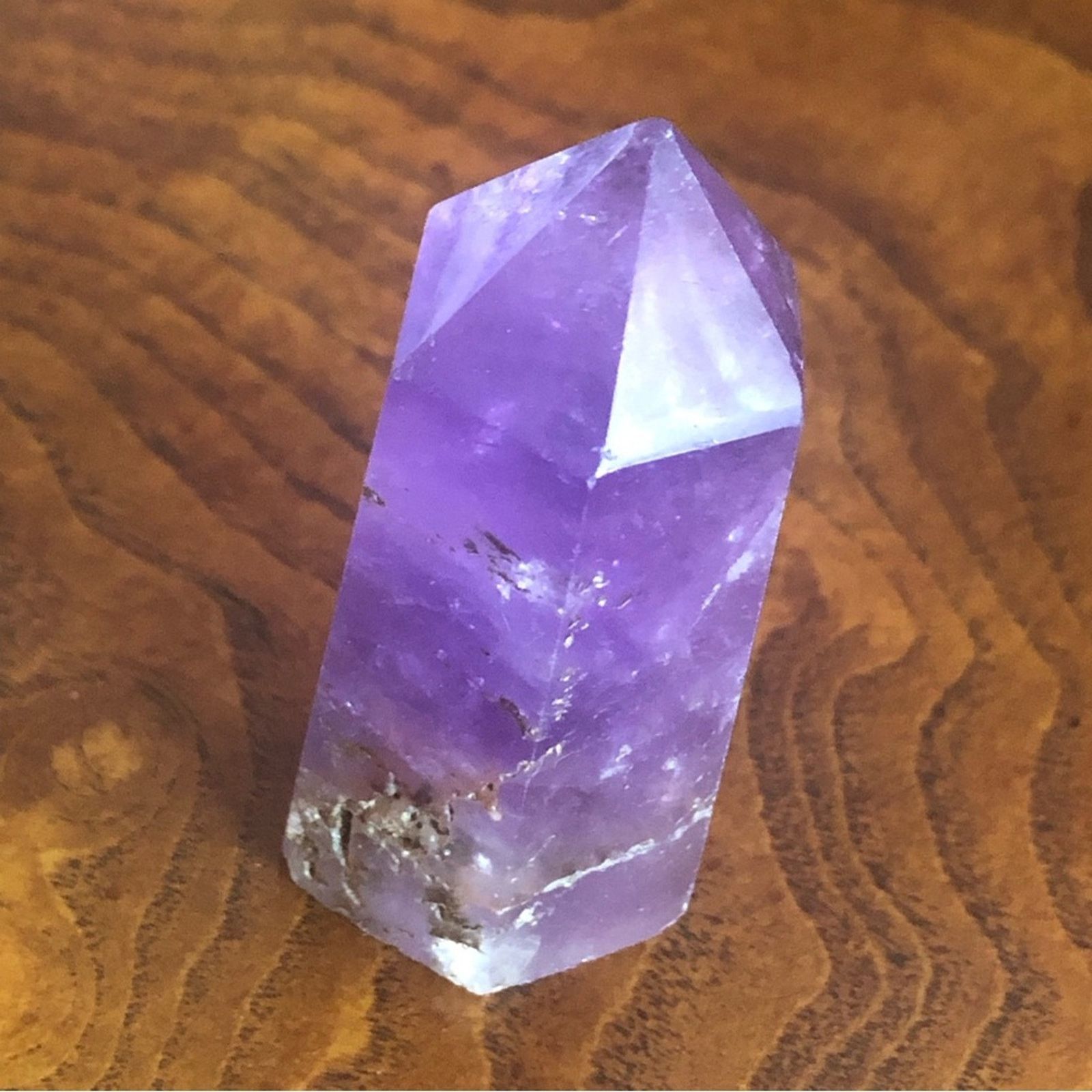 Handmade Faceted genuine amethyst paper weight healing stone Size ONE SIZE - 1 Thumbnail