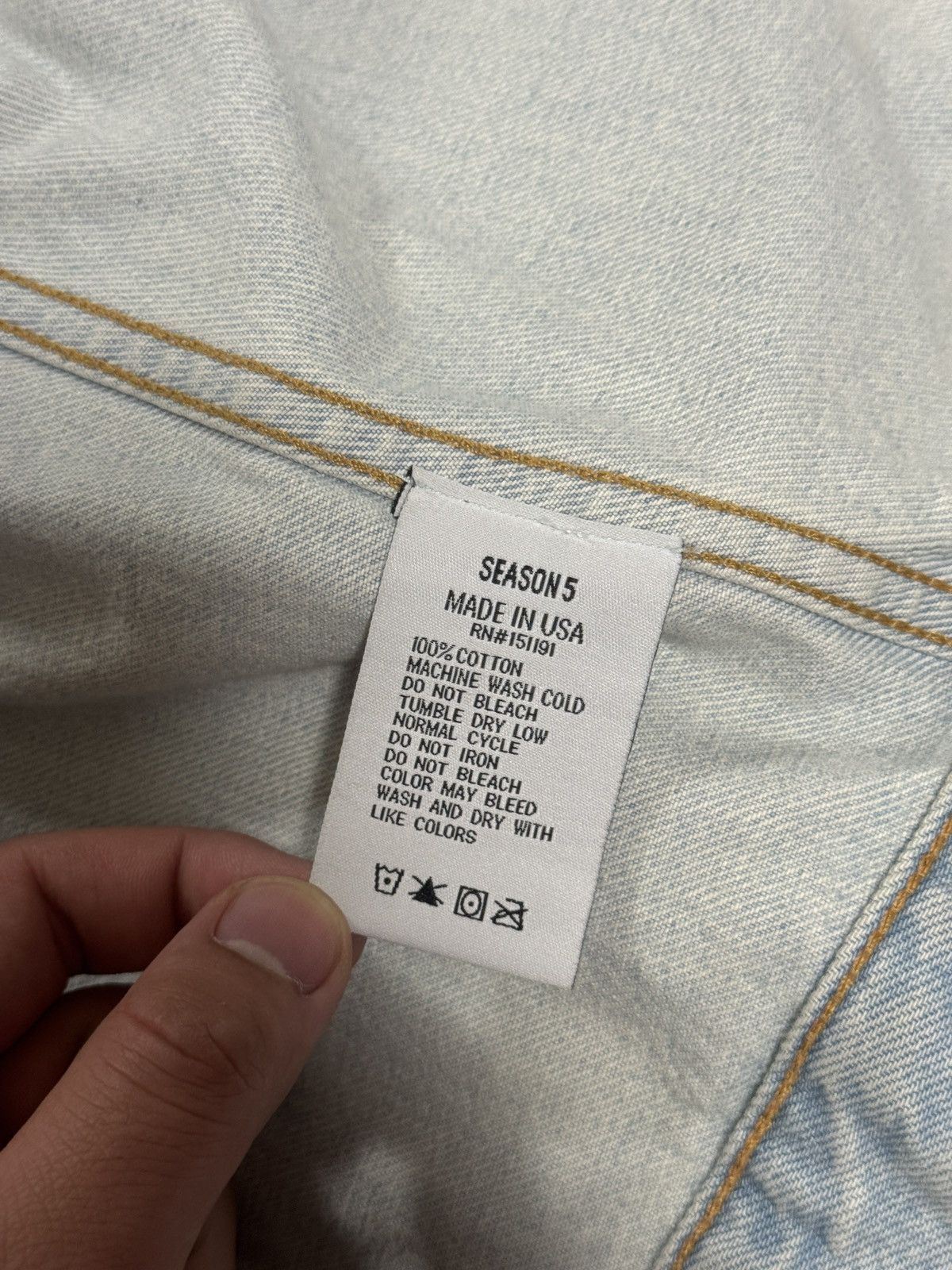 Yeezy Yeezy Season 5 Light Washed Indigo Denim Jacket Size US M / EU 48-50 / 2 - 7 Thumbnail