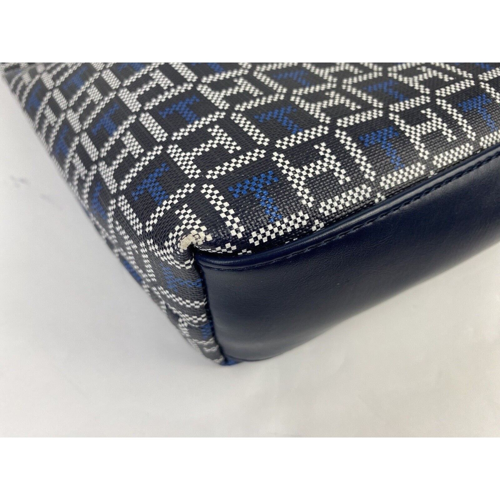 Tommy Hilfiger Tommy Hilfiger Blue Tote Logo Monogram Purse Shoulder Bag Size ONE SIZE - 14 Thumbnail