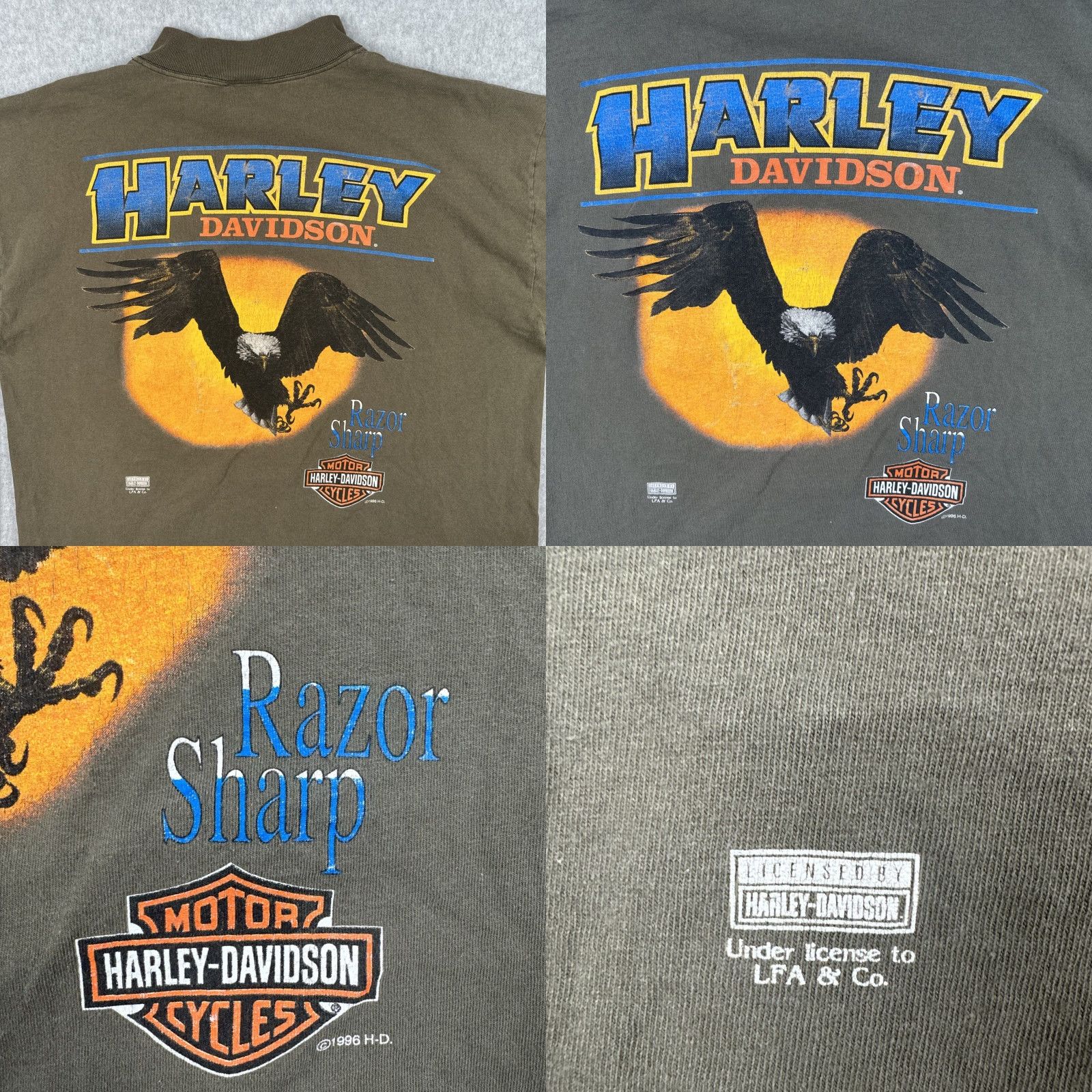 Harley Davidson VINTAGE Harley-Davidson Long Sleeve Pocket Shirt Mens L Green 90s Size US L / EU 52-54 / 3 - 11 Thumbnail
