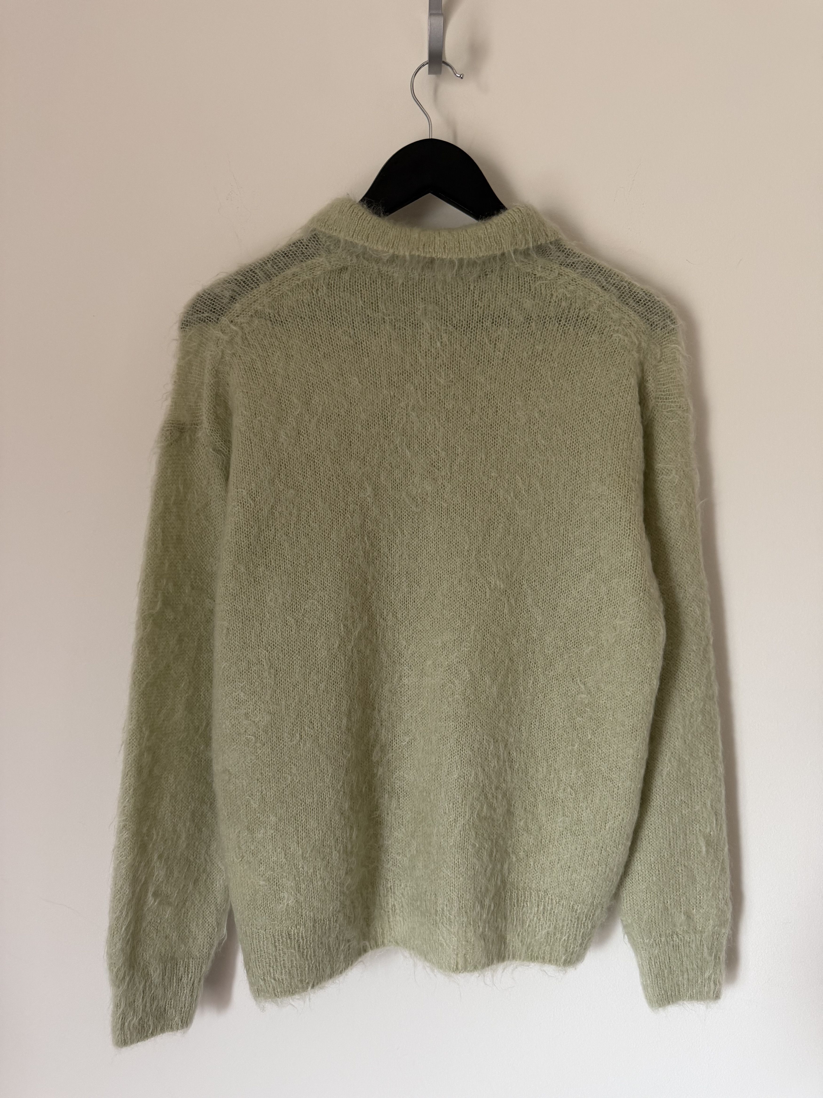 Auralee Auralee Brushed Super Kid Mohair Knit Polo in Khaki Green Size US L / EU 52-54 / 3 - 5 Thumbnail