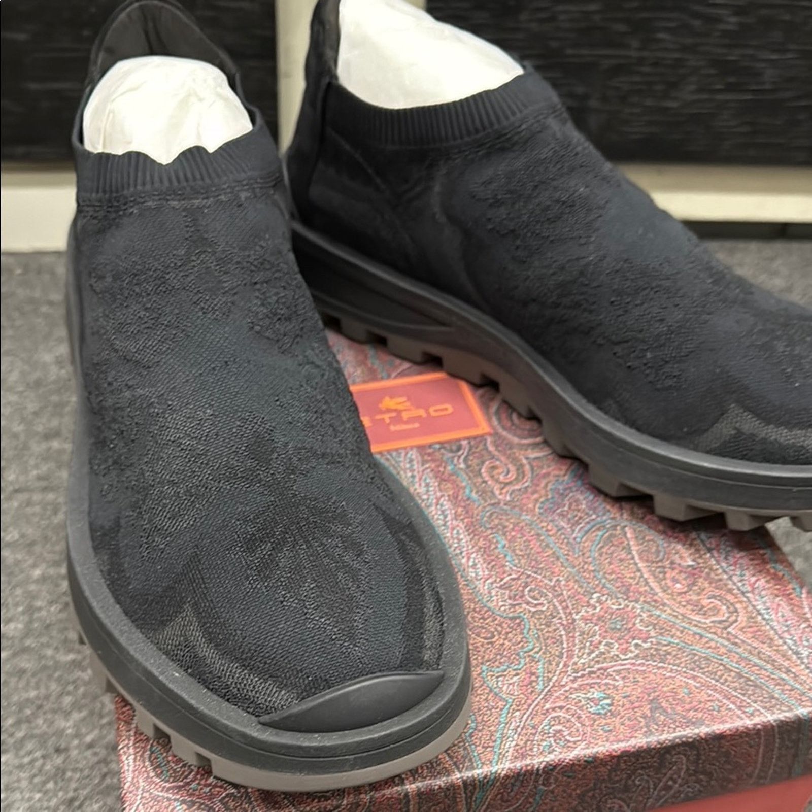 Etro NWT Etro Black Men's Slip-On Shoes Size 11.5 EU 44 Size US 11.5 / EU 44-45 - 2 Thumbnail